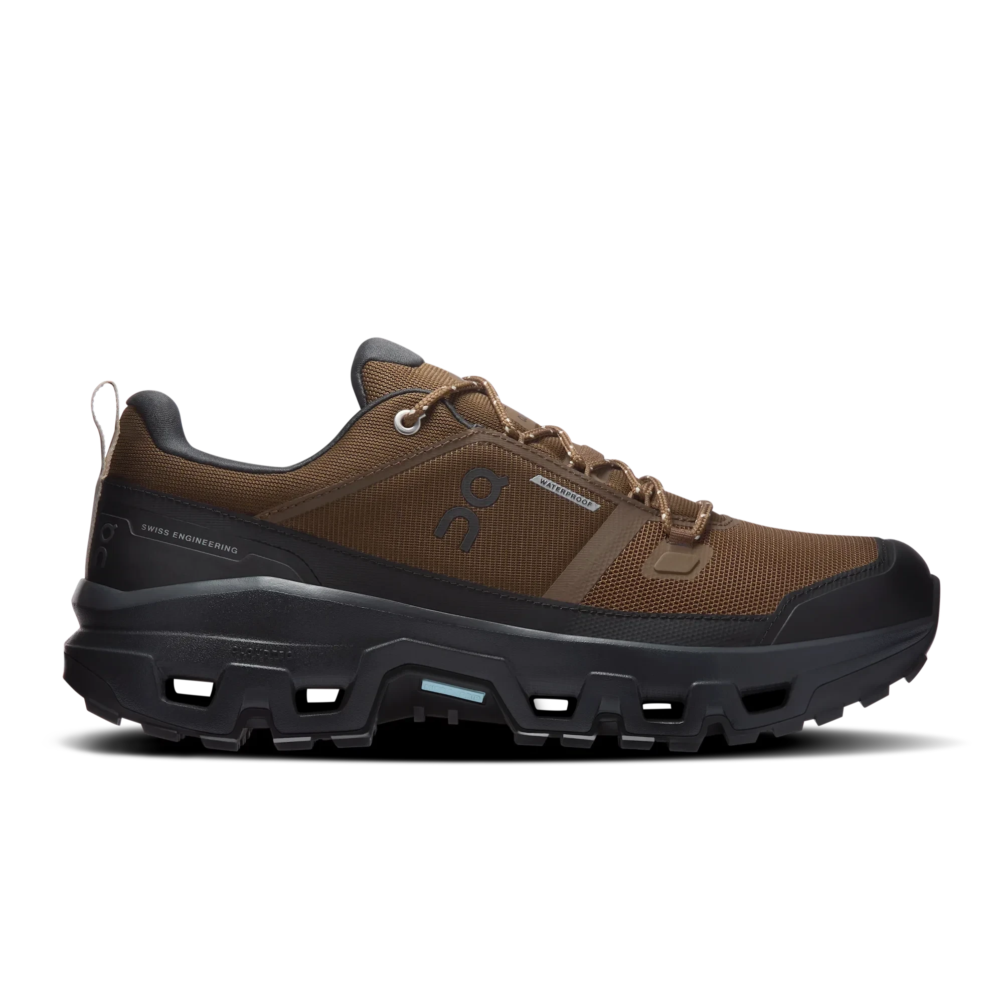 Pantofi hiking On Cloudrock Low WP - impermeabili trail - Earth | Black - 246573