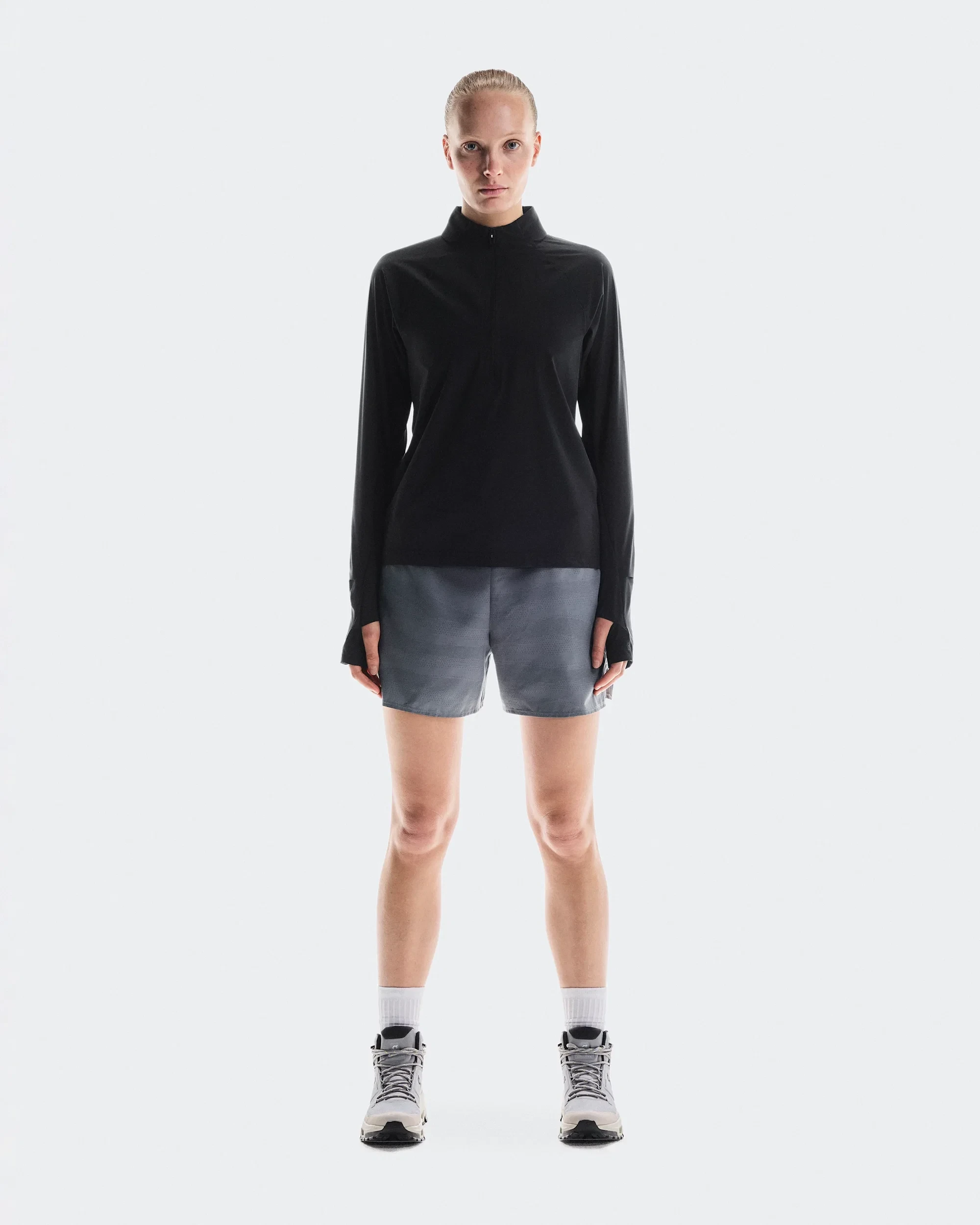 1. Pantaloni scurți trail On Trail Shorts W - gri Rock | cu buzunare