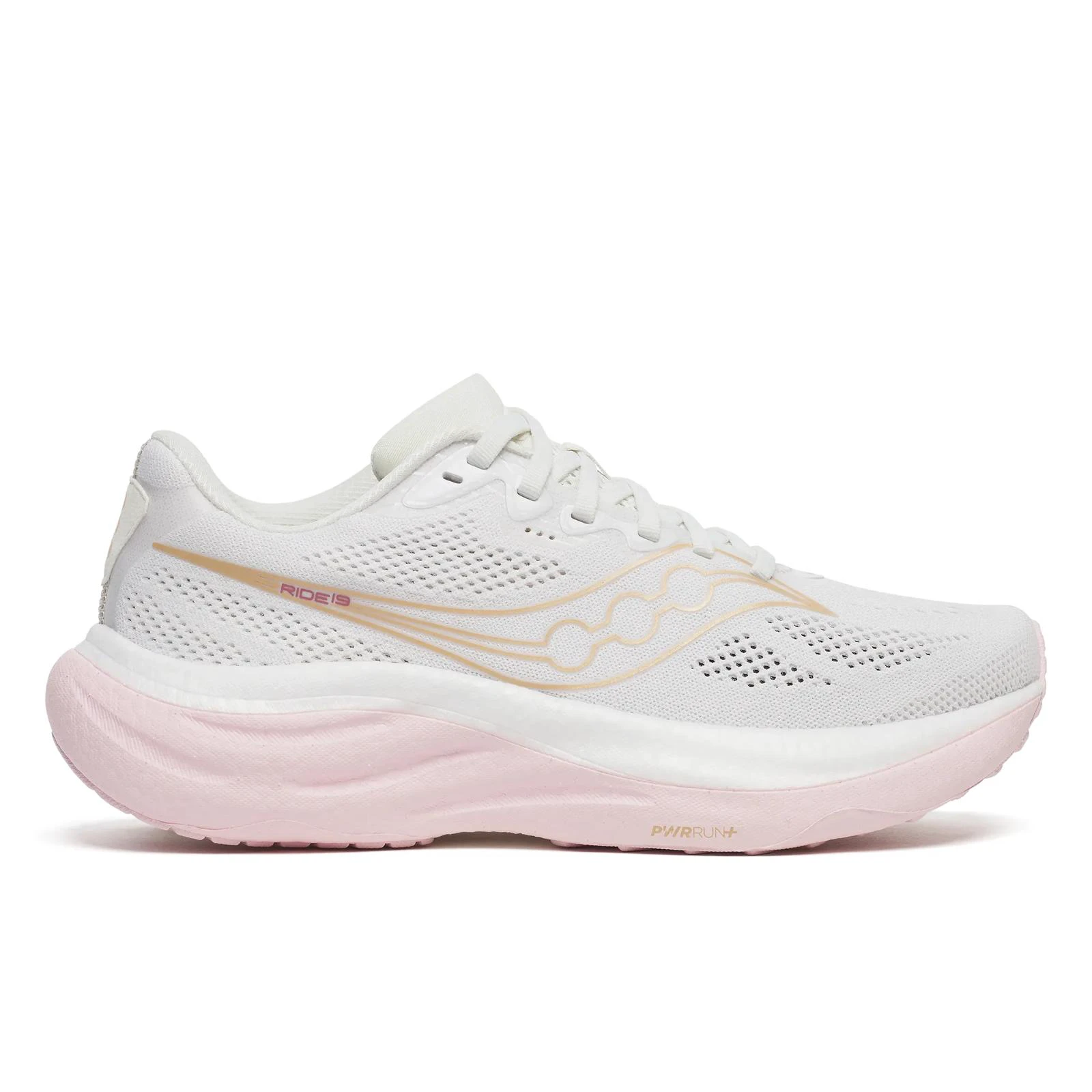 Pantofi alergare Saucony Ride 19 Wide W - alb Silk | cushioning PWRRUN+ - 246841