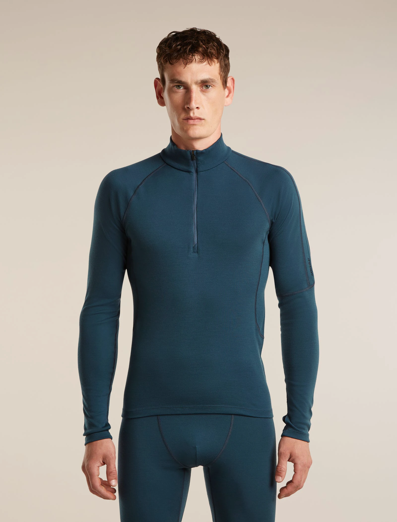 1. Bluza Merino Icebreaker 300 MerinoFine Polar Half Zip - albastru Abyss