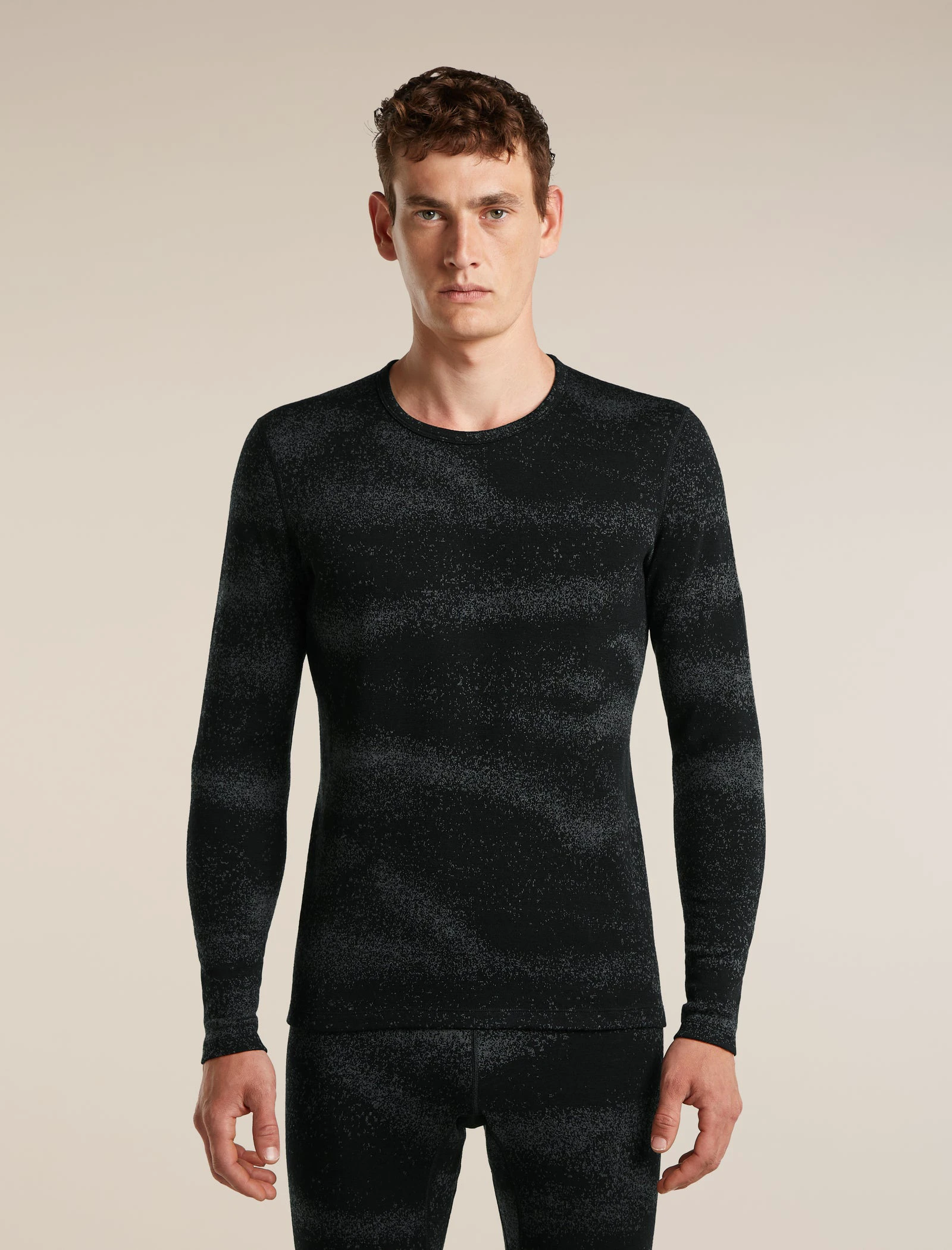 1. Bluza de corp Merino Icebreaker 260 Vertex LS Crewe - negru Black/Obsidian, mărime L