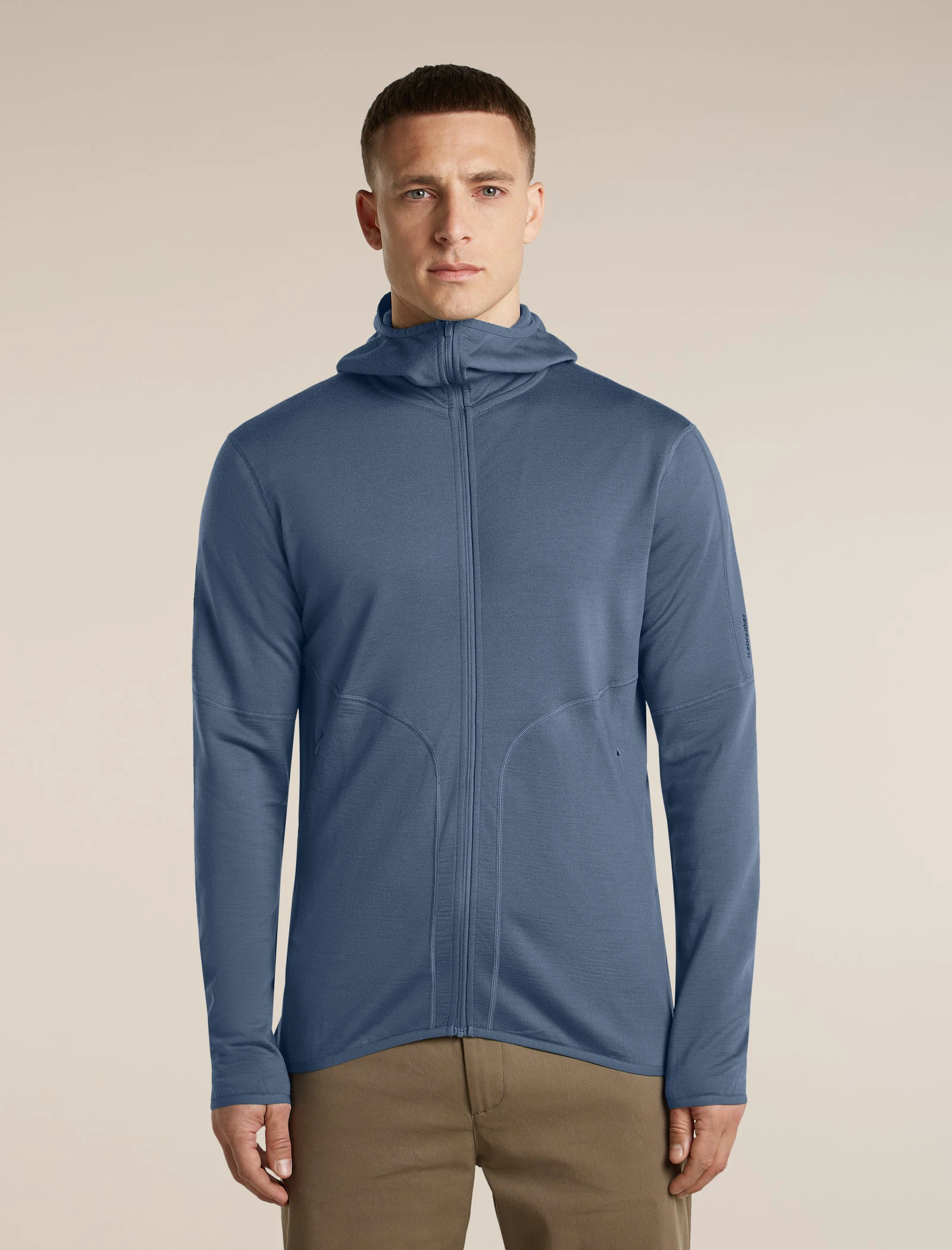 1. Hanorac Icebreaker 560 RealFleece Elemental II - bej Dawn | lana Merino, mărime L