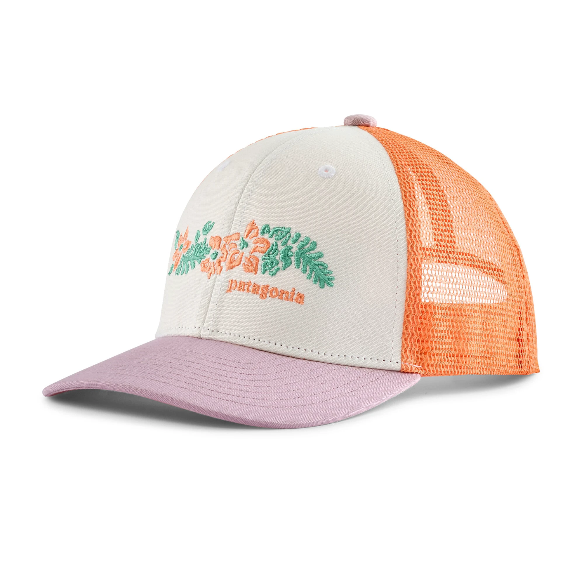1. Șapcă copii Patagonia Trucker Hat - piersică cu galben