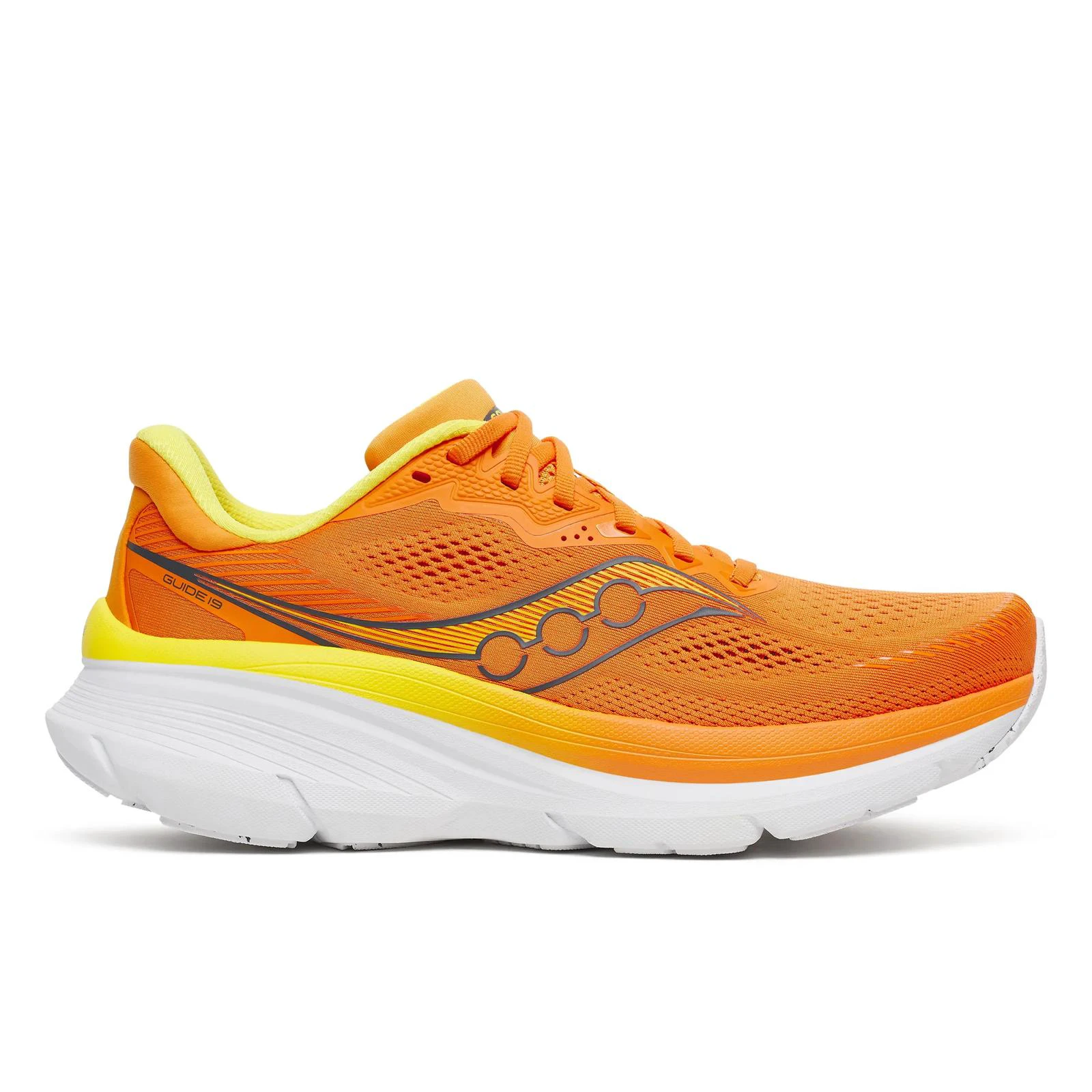 1. Pantofi alergare Saucony Guide 19 - roșu Fuego | Cyber | amortizare maximă