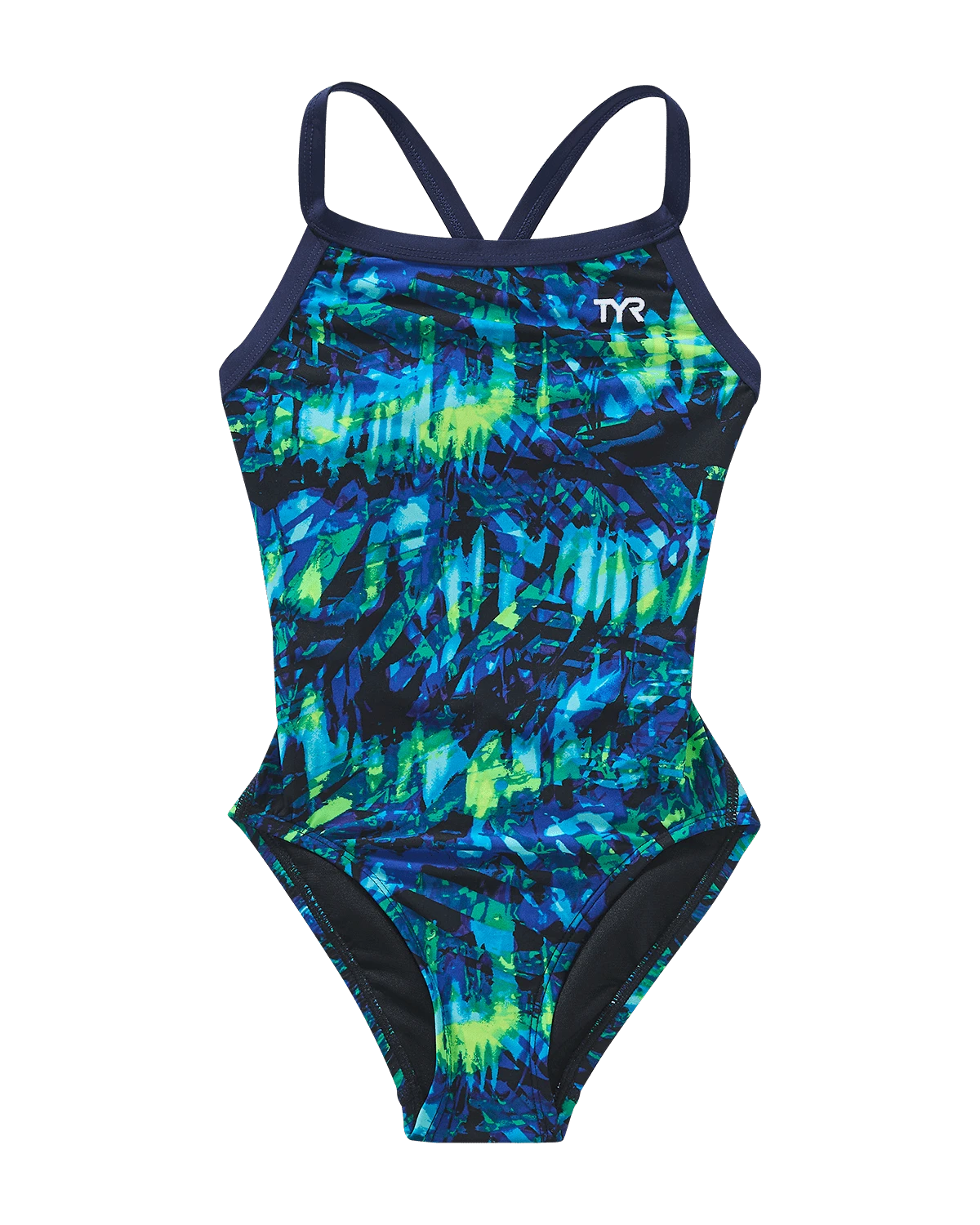 1. Costum înot întreg fete TYR Diamondfit - albastru/verde | rezistent clor, mărime 24