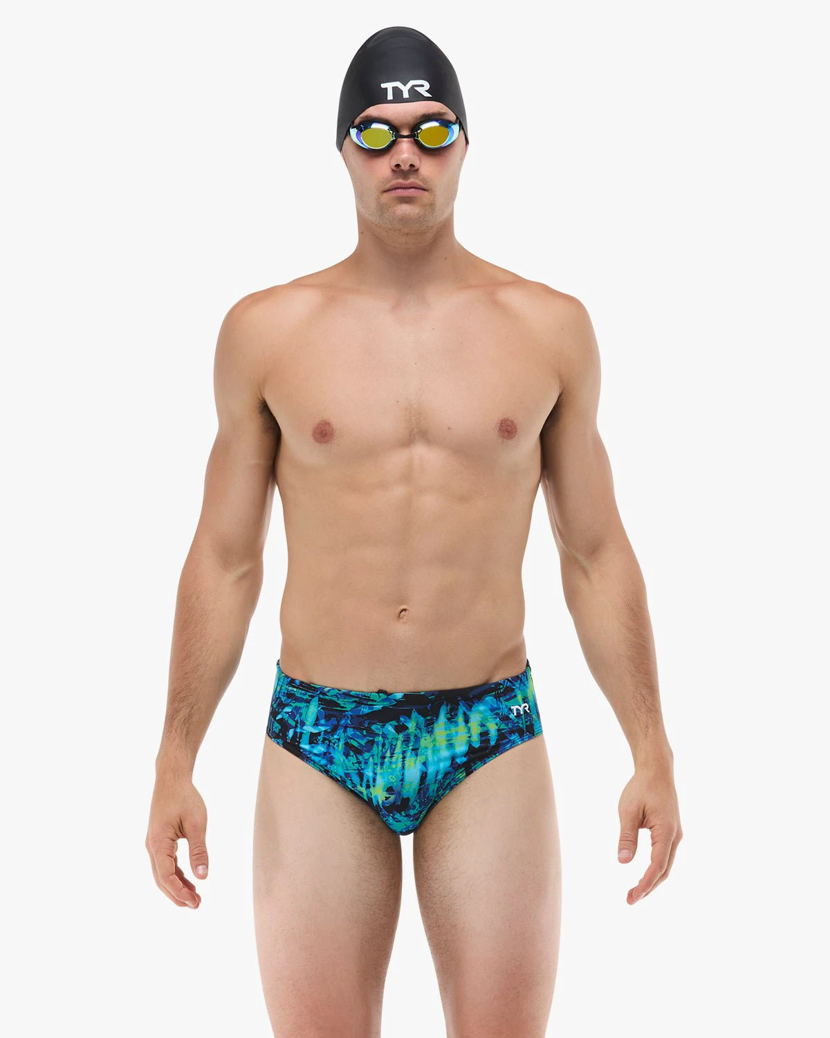 Slip înot bărbați TYR Seismo - albastru/verde | rezistent clor - 247684
