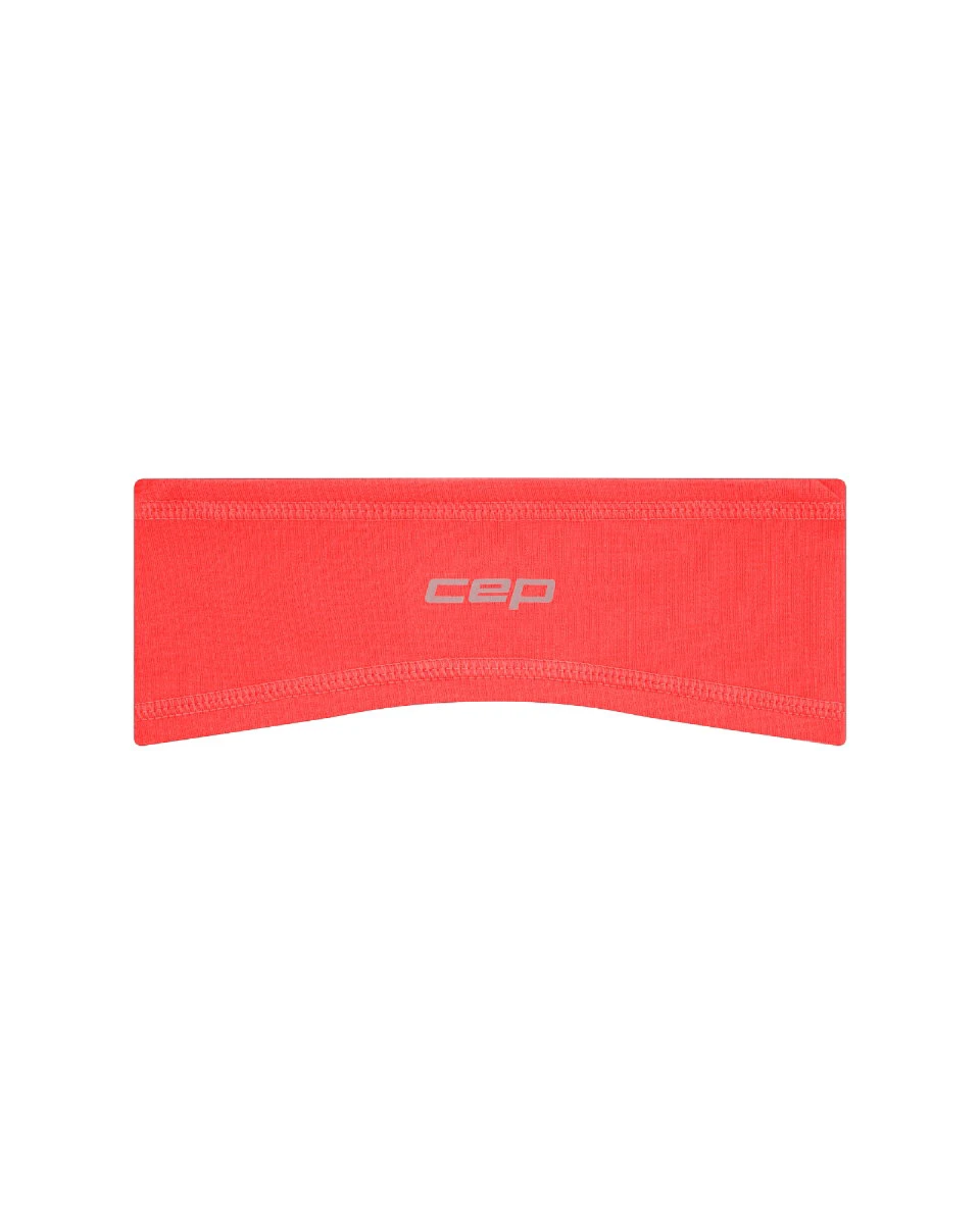 Bentiță alergare termală CEP Core Run Thermal Headband 2.0 - coral neon | protejează urechile - 248420