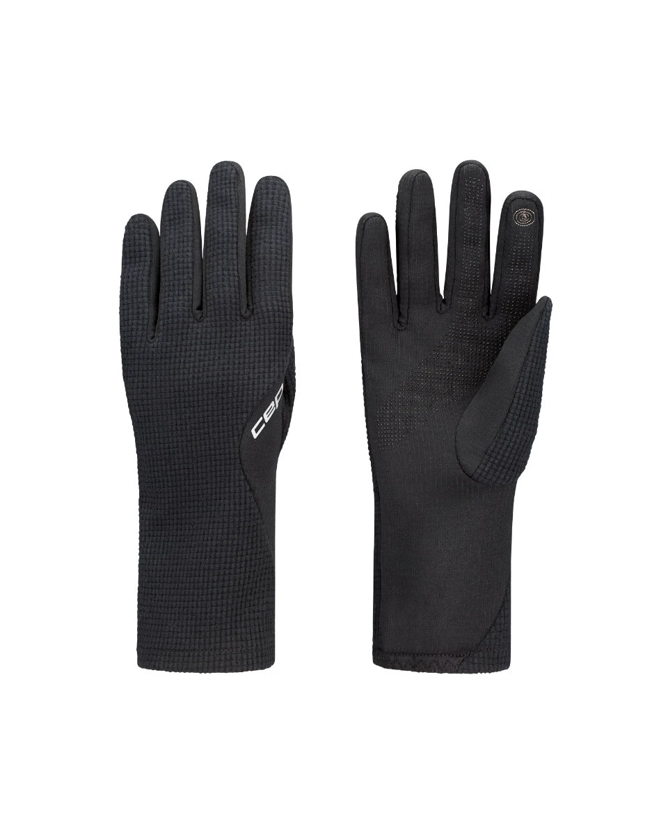 1. Mănuși alergare termice CEP Core Run Thermal Gloves 2.0 - negru | touchscreen