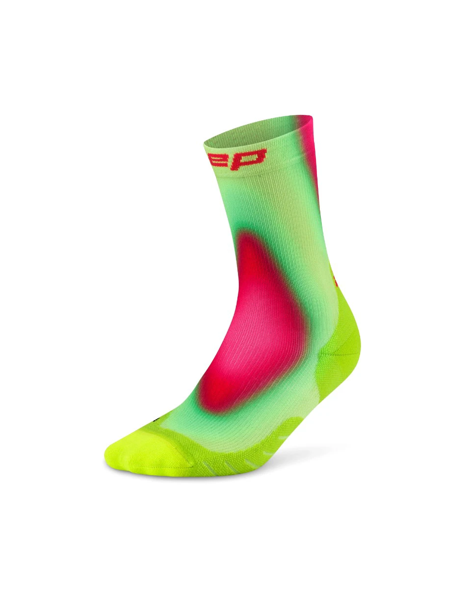 Șosete compresie CEP Run Gradient Mid Cut 5.0 - lime/roz | alergare - 248437