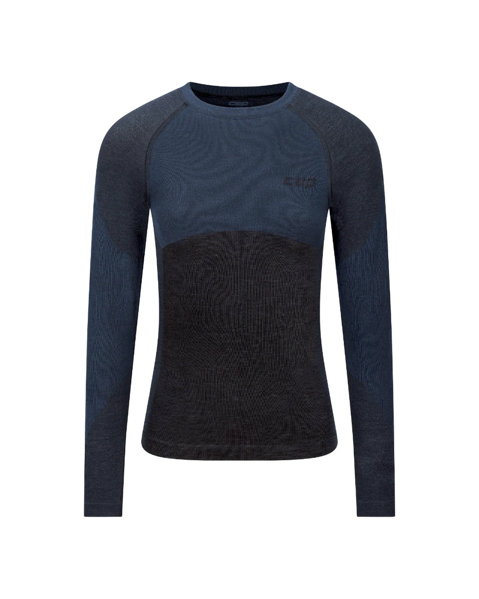 1. Bluză schi merinos femei CEP Ski Merino Base Layer 2.0 - negru | mânecă lungă