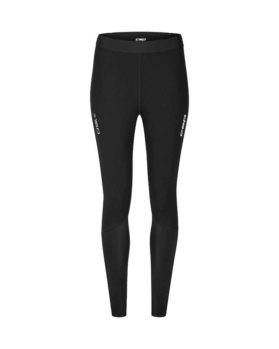 1. Colanți alergare termici CEP Core Run Thermal Tights bărbați - negru | compresie ușoară