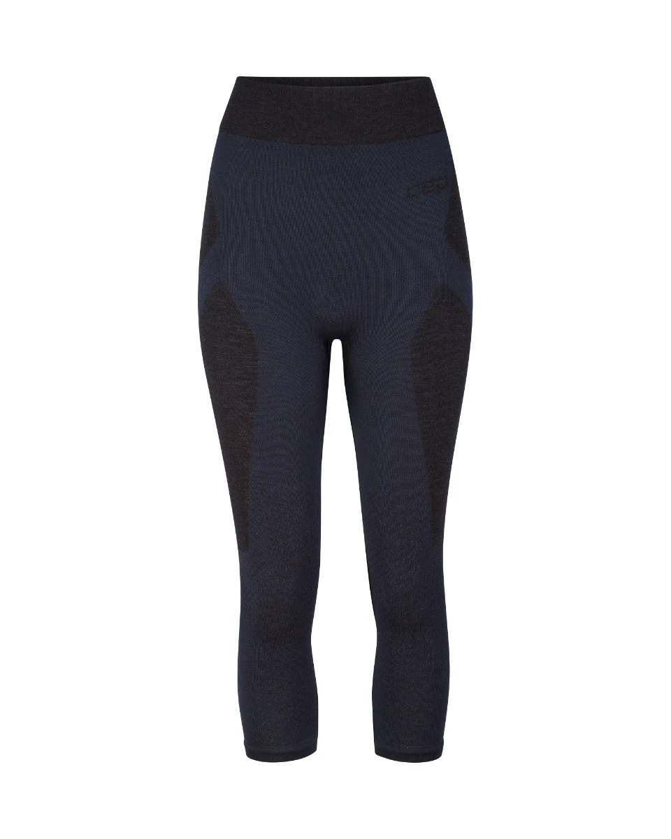 1. Colanți schi merinos 3/4 femei CEP Ski Merino Base Layer 2.0 - negru | strat de bază