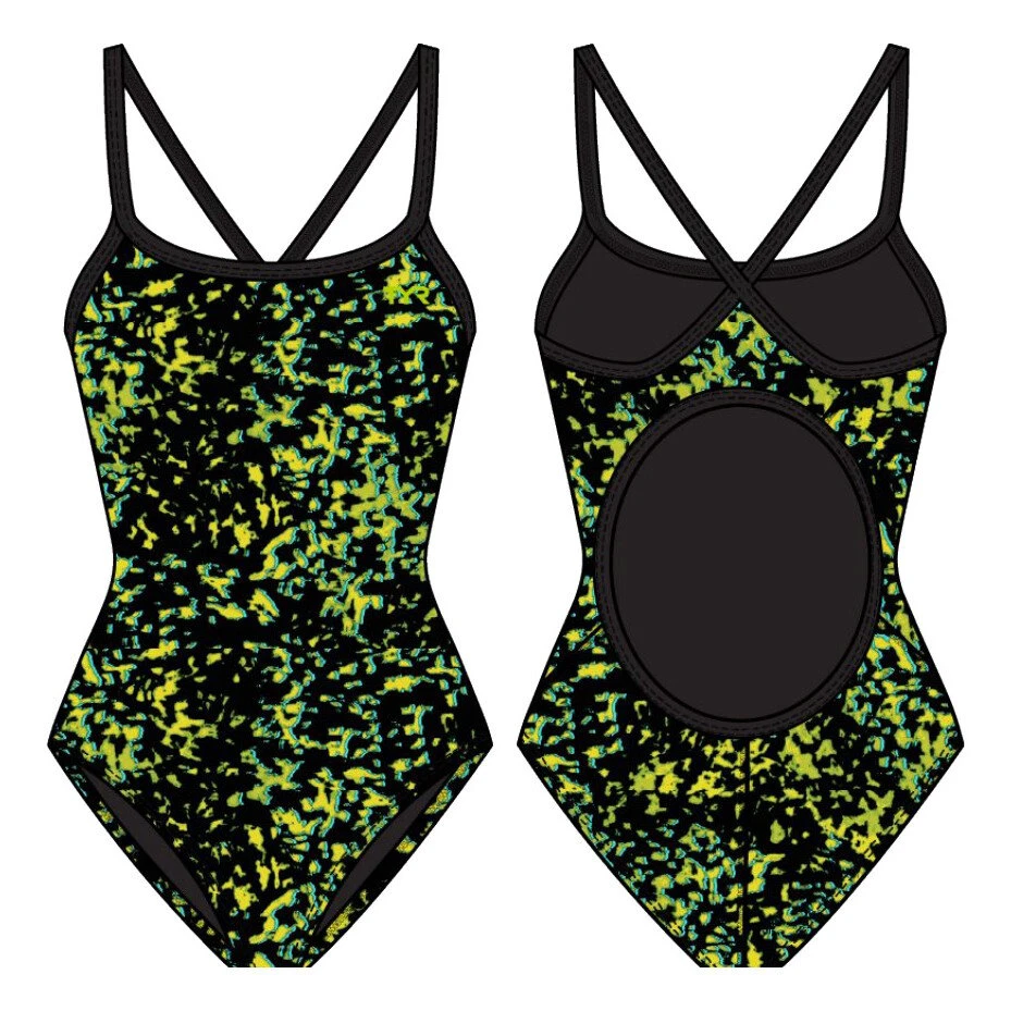 1. Costum înot întreg femei TYR Diamondfit Ruis - Limelight | rezistent clor