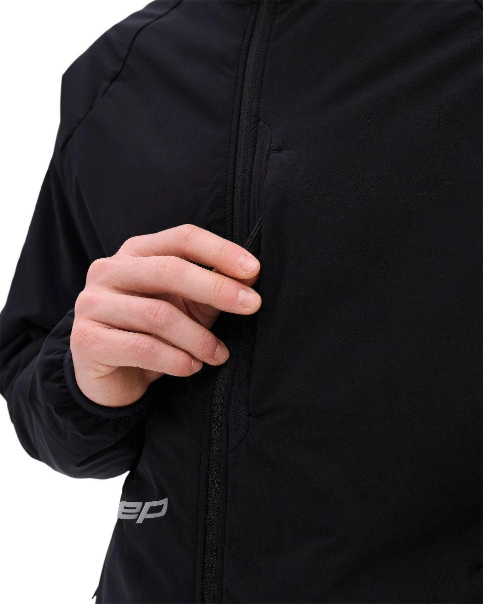 1. Geacă alergare CEP Core Run Thermal Hybrid Jacket bărbați - negru | PrimaLoft® Gold