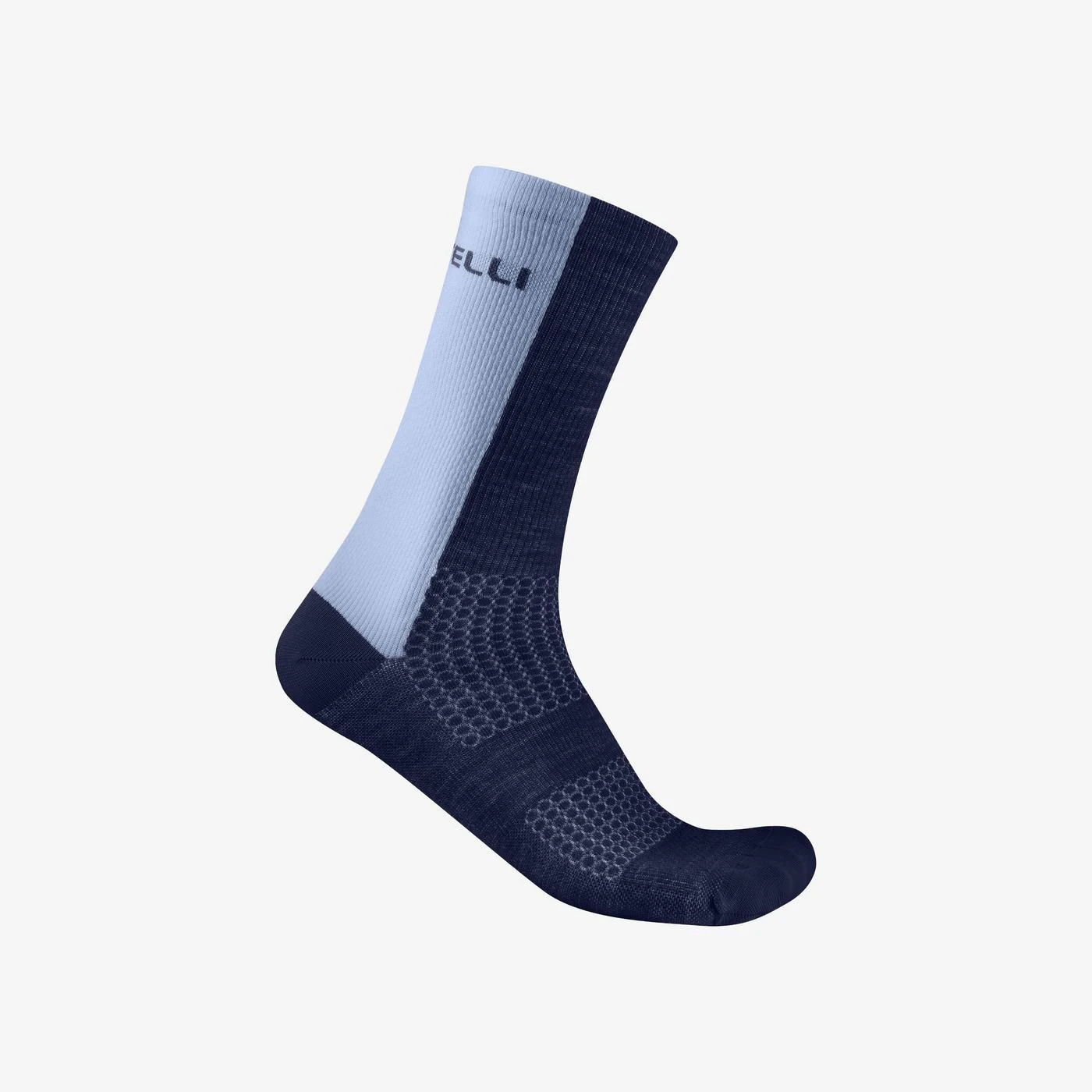 Șosete ciclism merinos Castelli Logo 18 - albastru belgian/steel fade | lână merinos - 248688