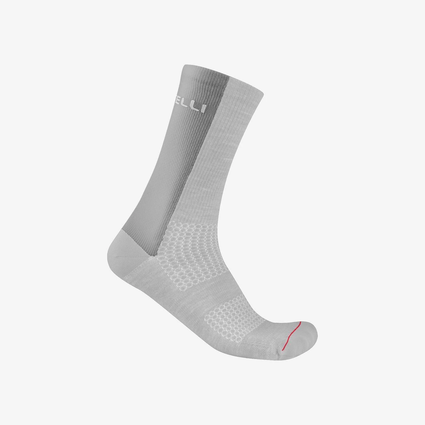 Șosete ciclism merinos Castelli Logo 18 - gri argintiu/gri inchis | lână merinos - 248691