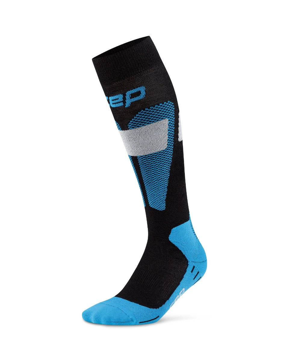 1. Șosete compresie schi CEP Ski Merino 3.0 - negru/albastru | compresie schi