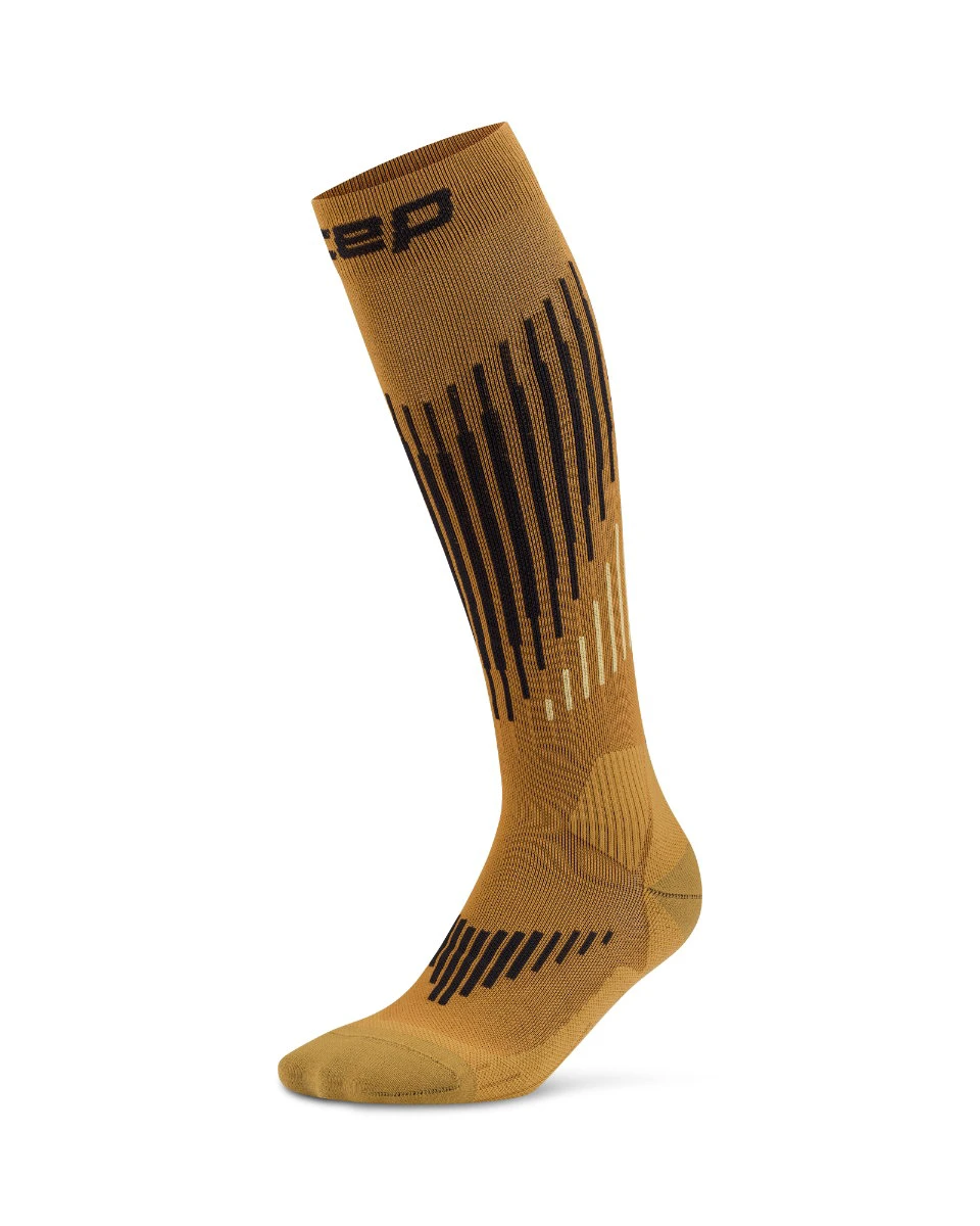 1. Șosete compresie schi de tură femei CEP Ski Touring Merino 3.0 - maro/antracit | compresie schi