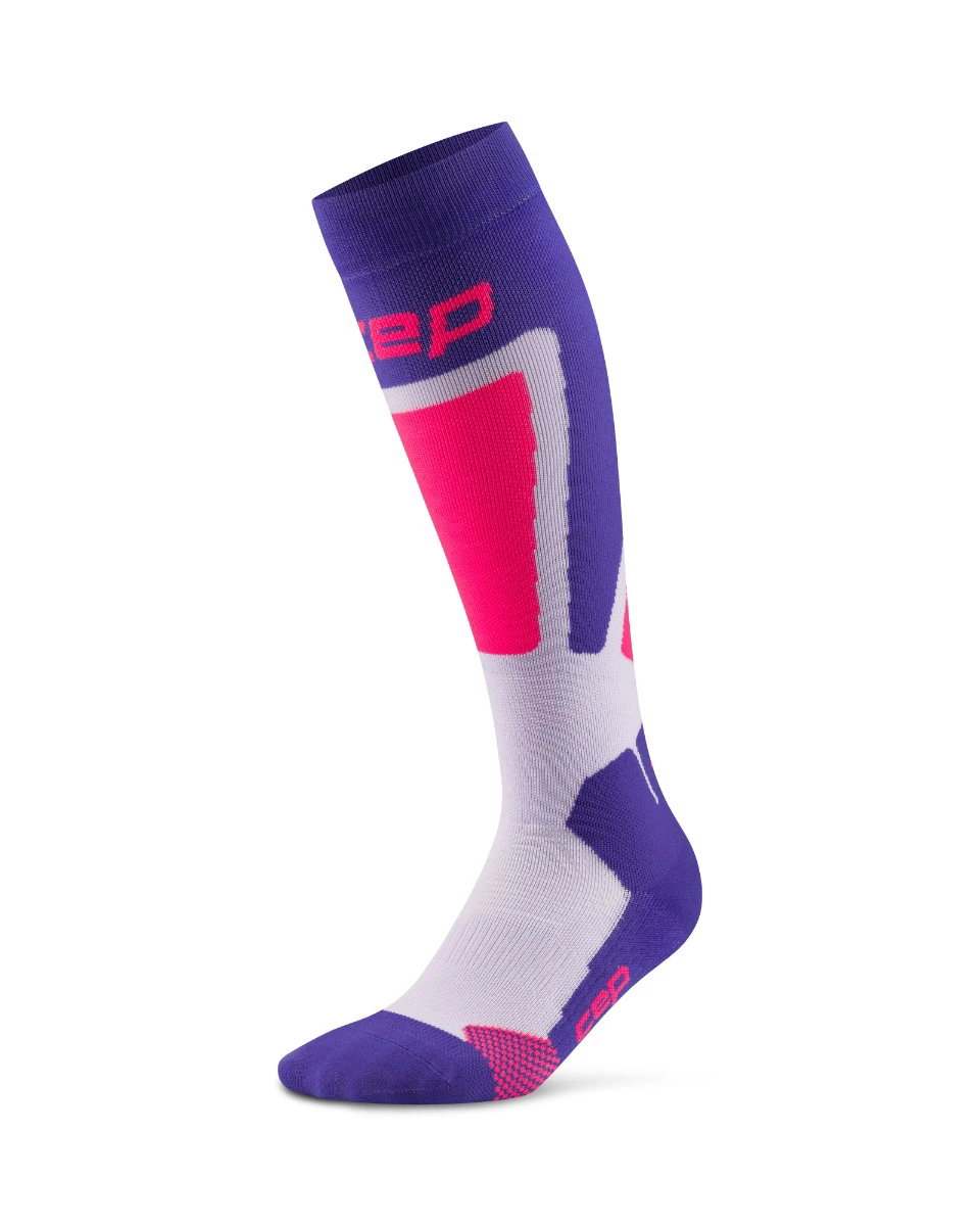 Șosete compresie schi femei CEP Ski Thermo 4.0 - mov/roz | compresie schi - 248524