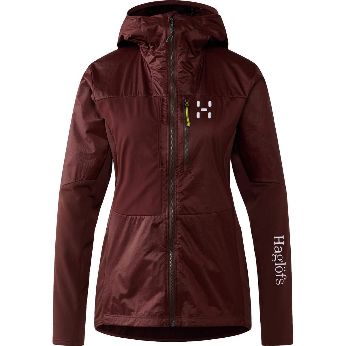 1. Haglöfs Nallo Touring Hybrid Mid W – Geacă strat intermediar hibridă pentru tură de schi - Maro Maroon Trail
