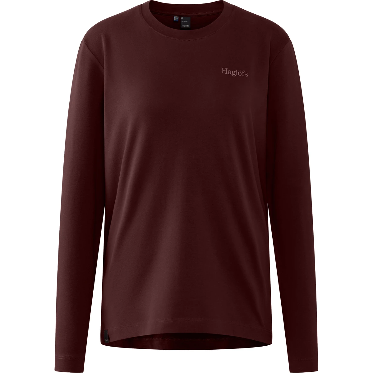 Haglöfs LS Tee W – Bluză din bumbac organic - Maro Maroon Trail - 252083