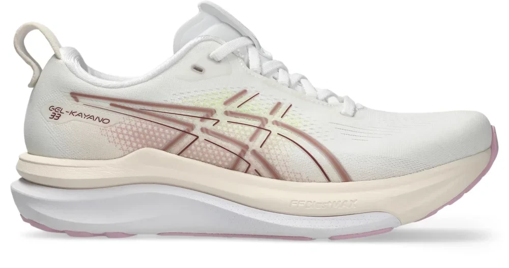 Pantofi alergare stabilitate ASICS GEL-Kayano 33 - alb White | Hazy Lilac | susținere adaptivă - 249295