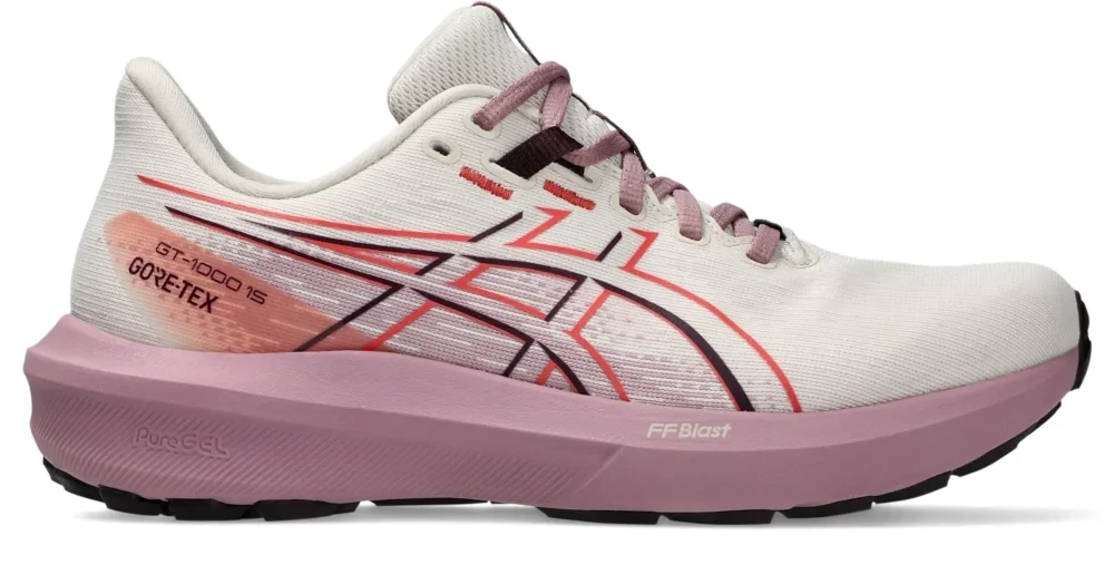 Pantofi alergare ASICS GT-1000 15 GTX - roz Rose Dust | Taro Purple | impermeabili, cu stabilitate - 249318