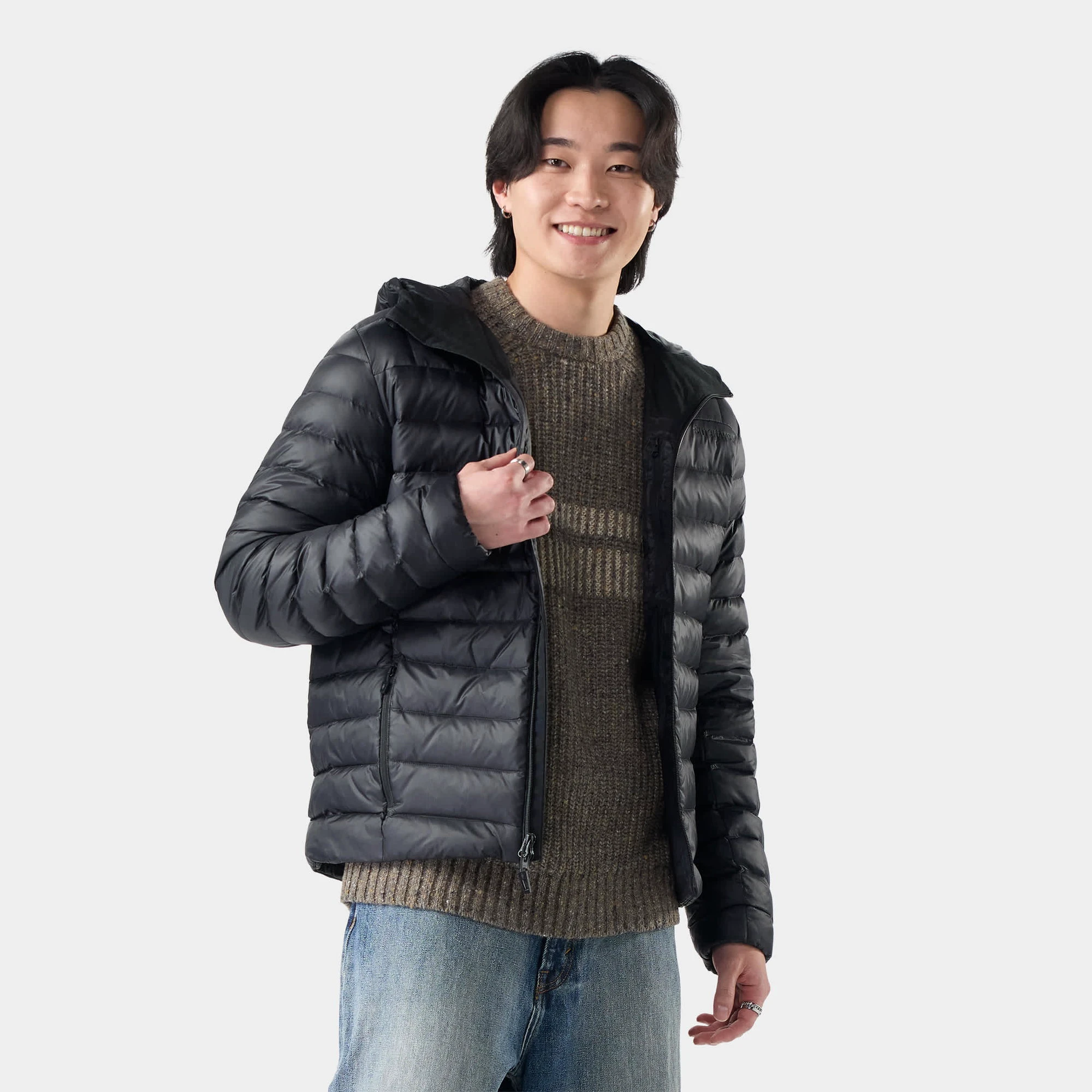 Geacă Smartwool Winterloft Hooded - negru | puf reciclat & Merino - 249429