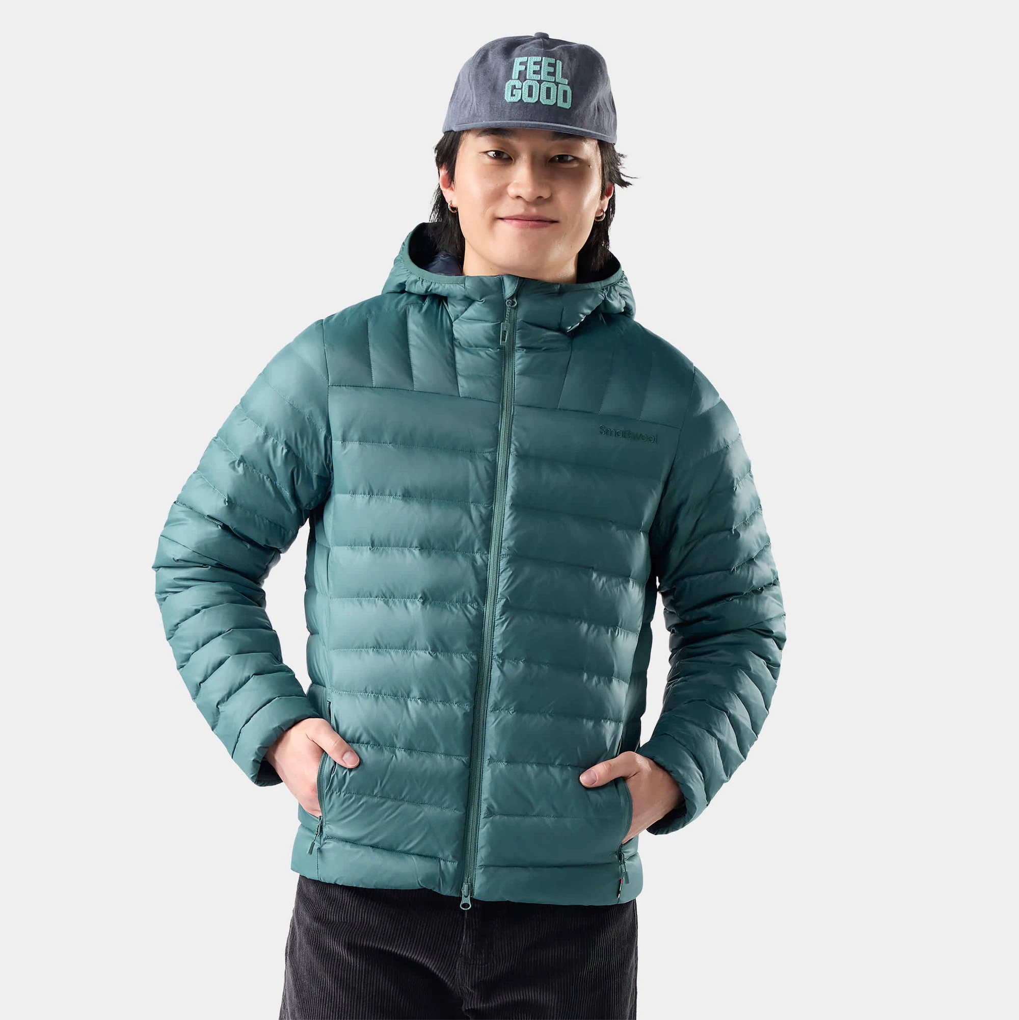 Geacă Smartwool Winterloft Hooded - turcoaz Dusty Teal | Merino - 249430