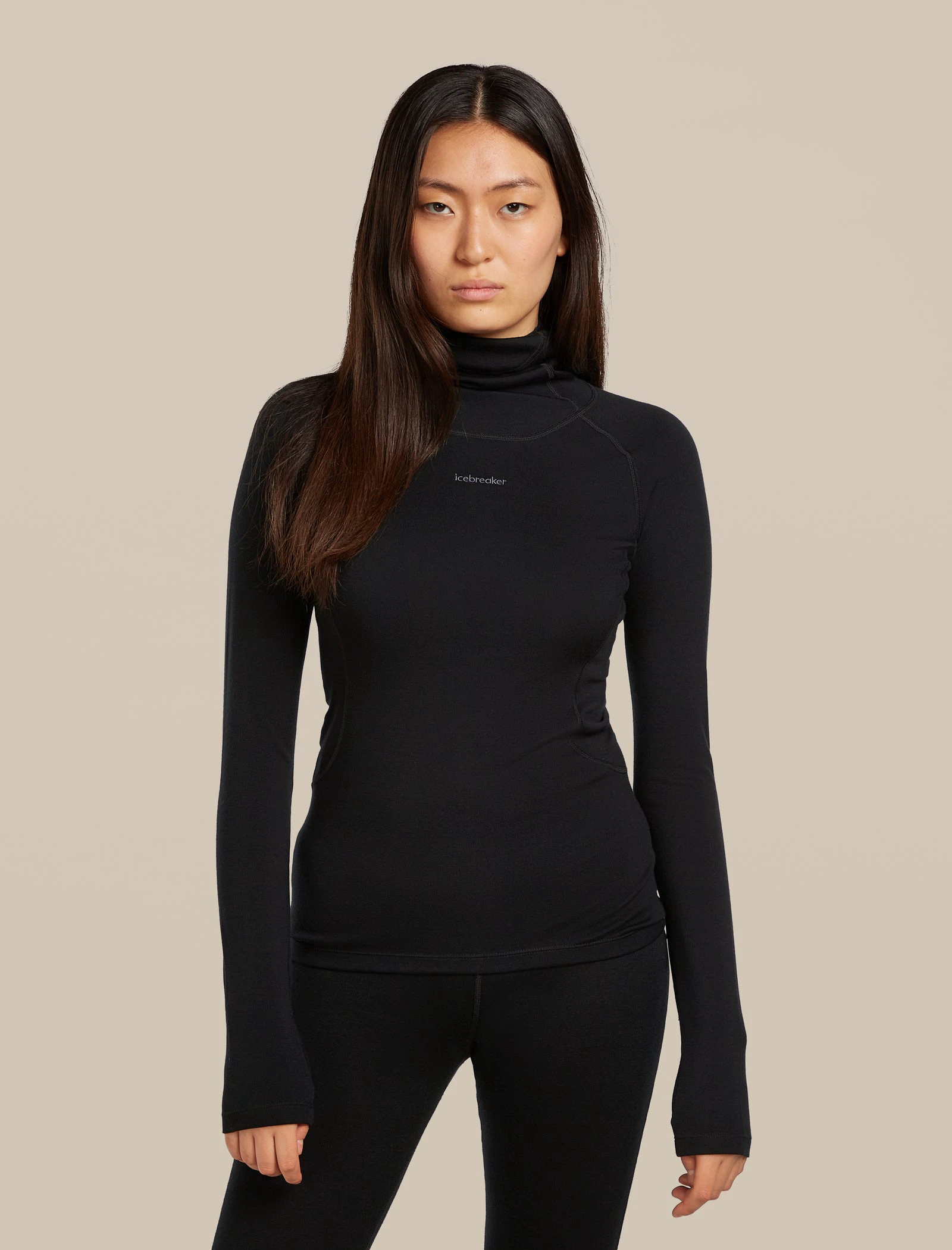 Bluza de corp Merino Icebreaker 300 MerinoFine Polar Roll Neck - negru Black - 249449