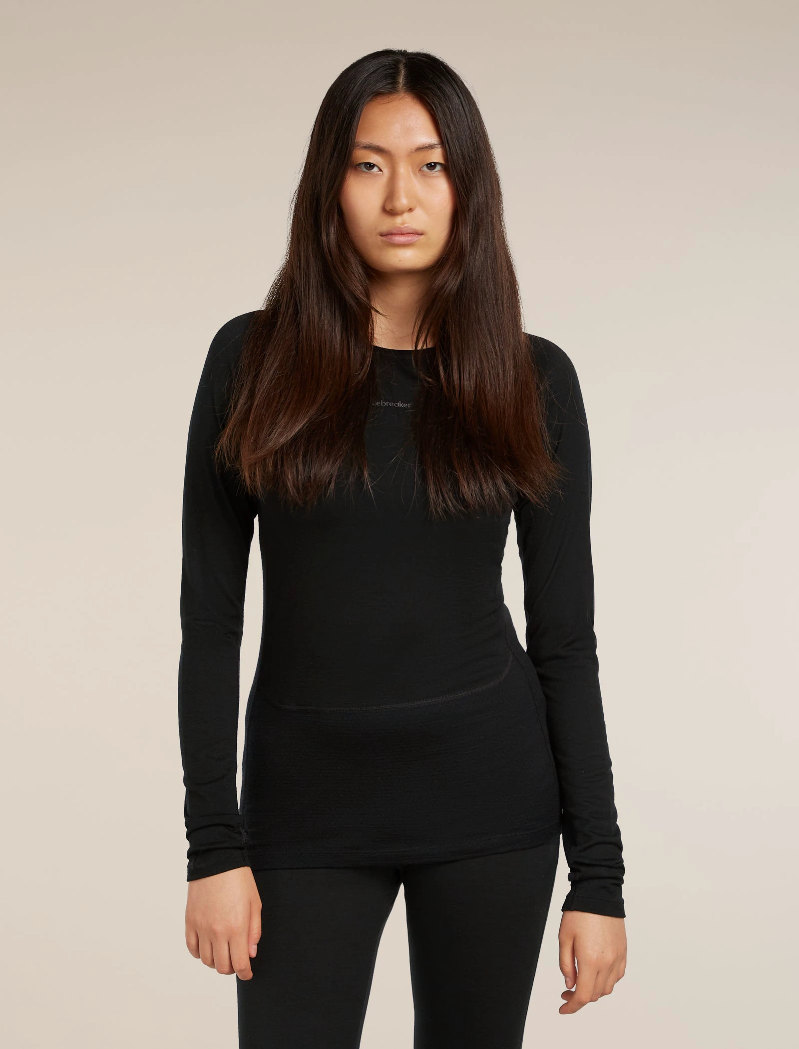 Bluza de corp Merino Icebreaker 200 ZoneKnit LS Crewe - negru - 249456