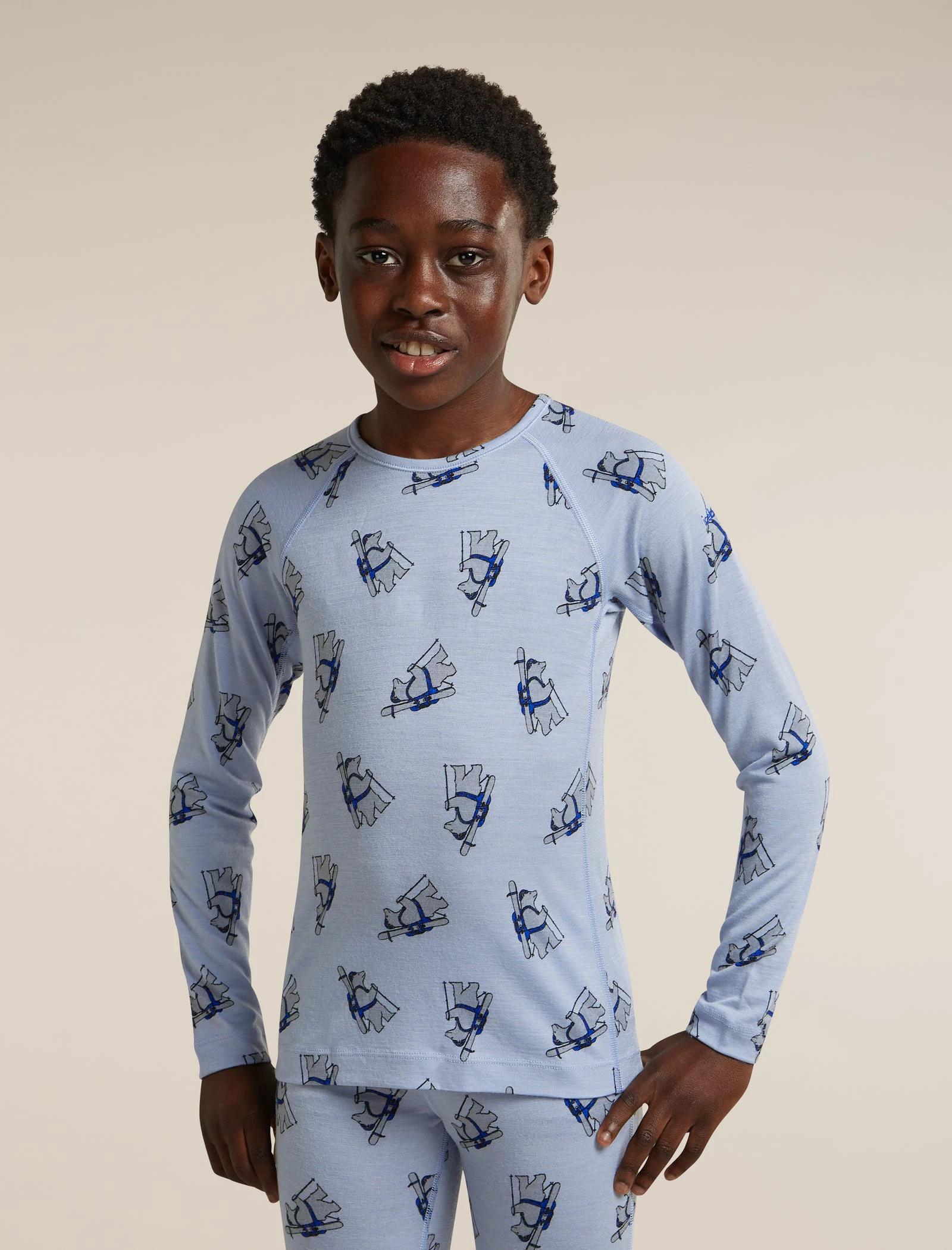 Bluza de corp Merino Icebreaker 200 Oasis Bear Tour - albastru Zinc/Aop - 249492