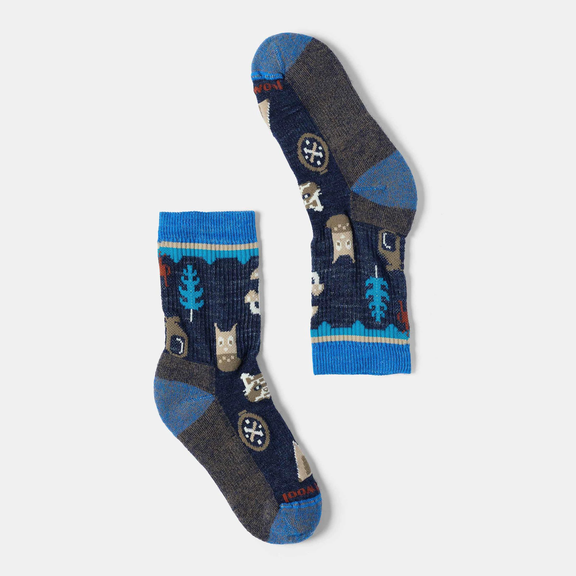 1. Șosete Merino hiking Smartwool Hike Critter Cache - bleumarin Deep Navy | Crew | Light Cushion