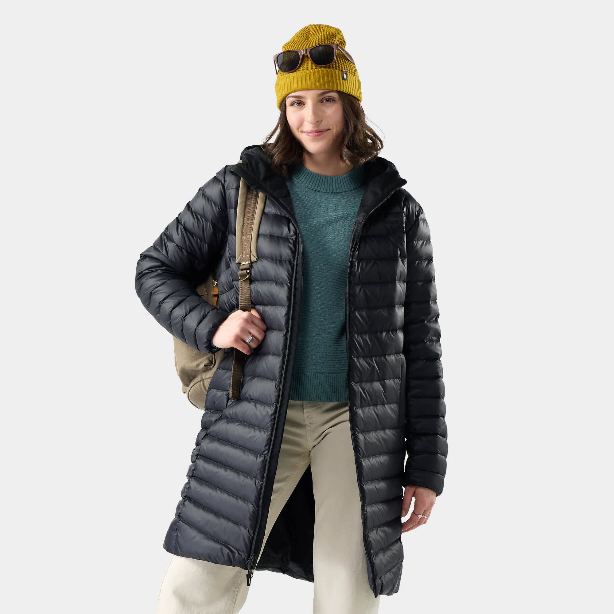 1. Geacă parka Smartwool Winterloft Hooded - negru | puf + Merino, mărime M
