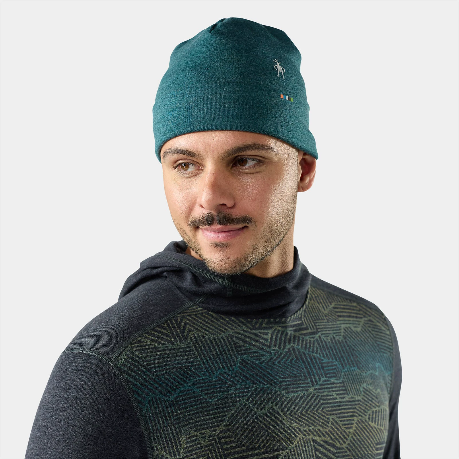 1. Căciulă Merino Smartwool Beanie - verde petrol Dark Teal Heather