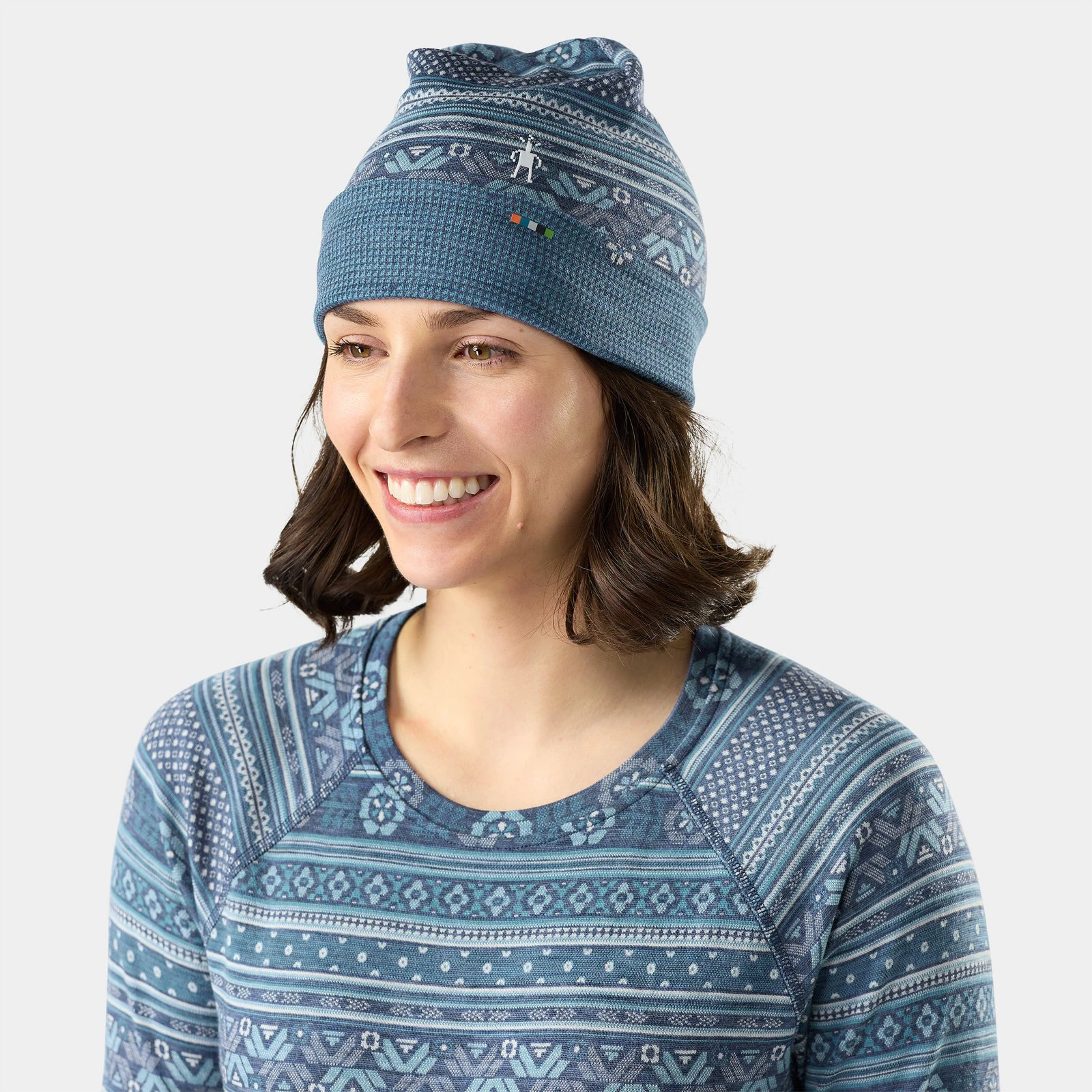1. Căciulă Merino Smartwool Thermal Reversible Beanie - model Nightfall Fair Isle Fun