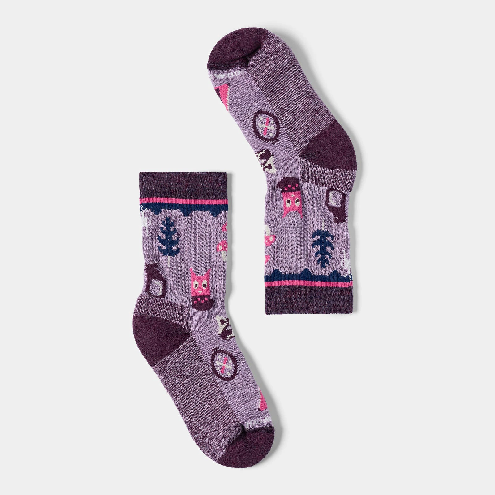 Șosete Merino hiking Smartwool Hike Critter Cache - mov Purple Dawn | Crew | Light Cushion - 249623
