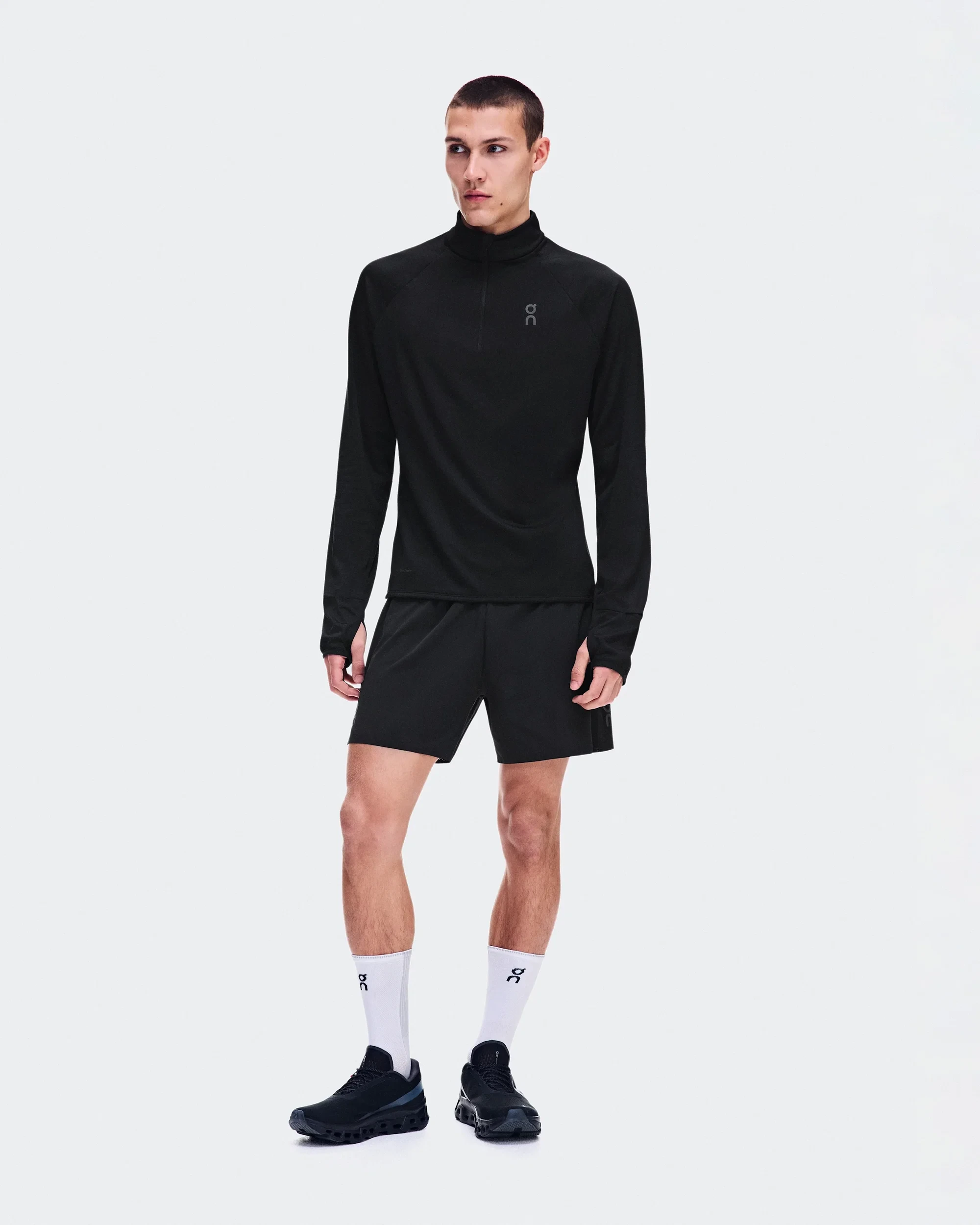 1. Bluza tehnica On Climate Shirt - negru | midlayer termic
