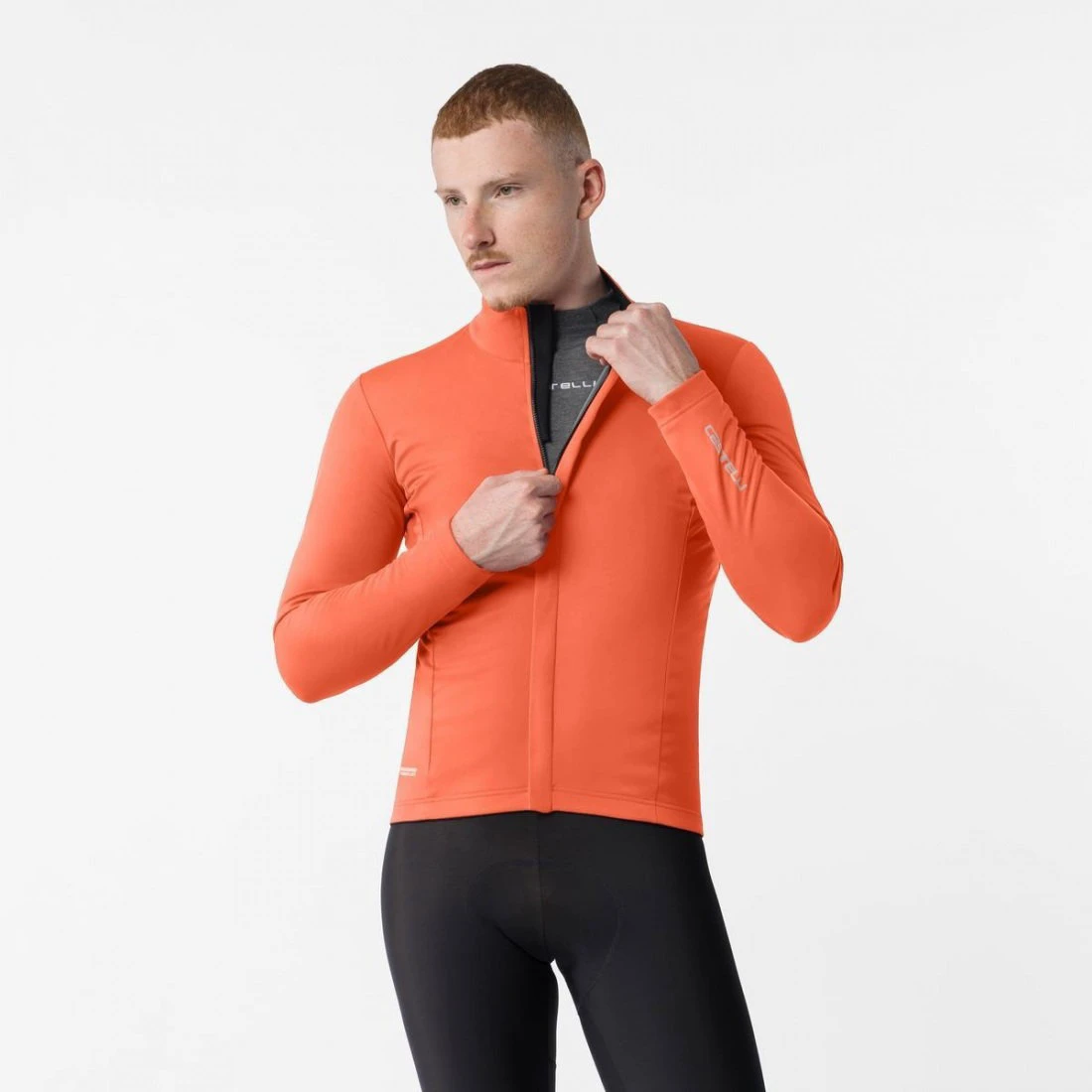 Jachetă ciclism iarnă Castelli Salto 2 - roșu portocaliu | windproof - 249747