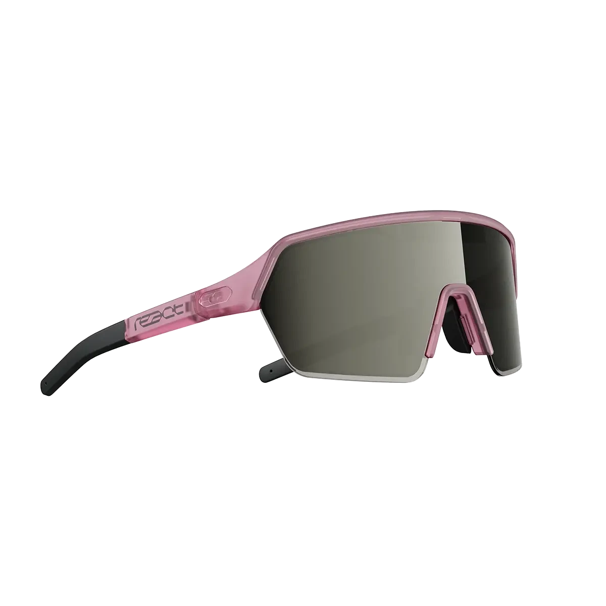Ochelari de soare electrofotocromatici React Swiss Ervo - lentilă onyx, ramă roz translucid - 249750