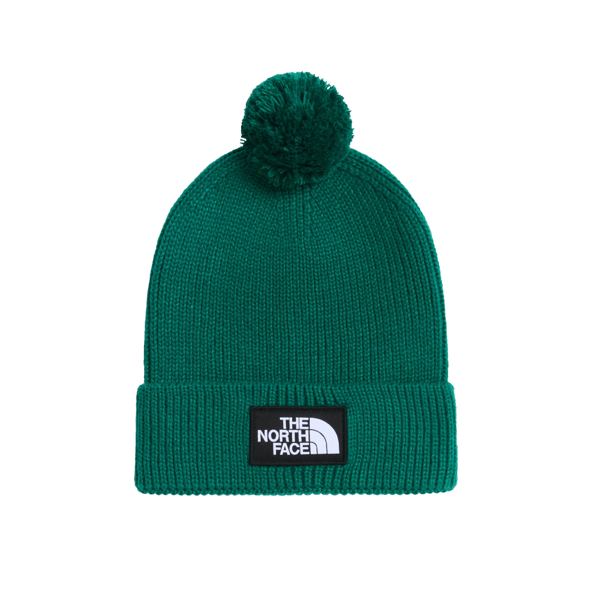 Căciulă cu pompon The North Face Logo Box Pom - verde Evergreen | pompon detașabil - 250675