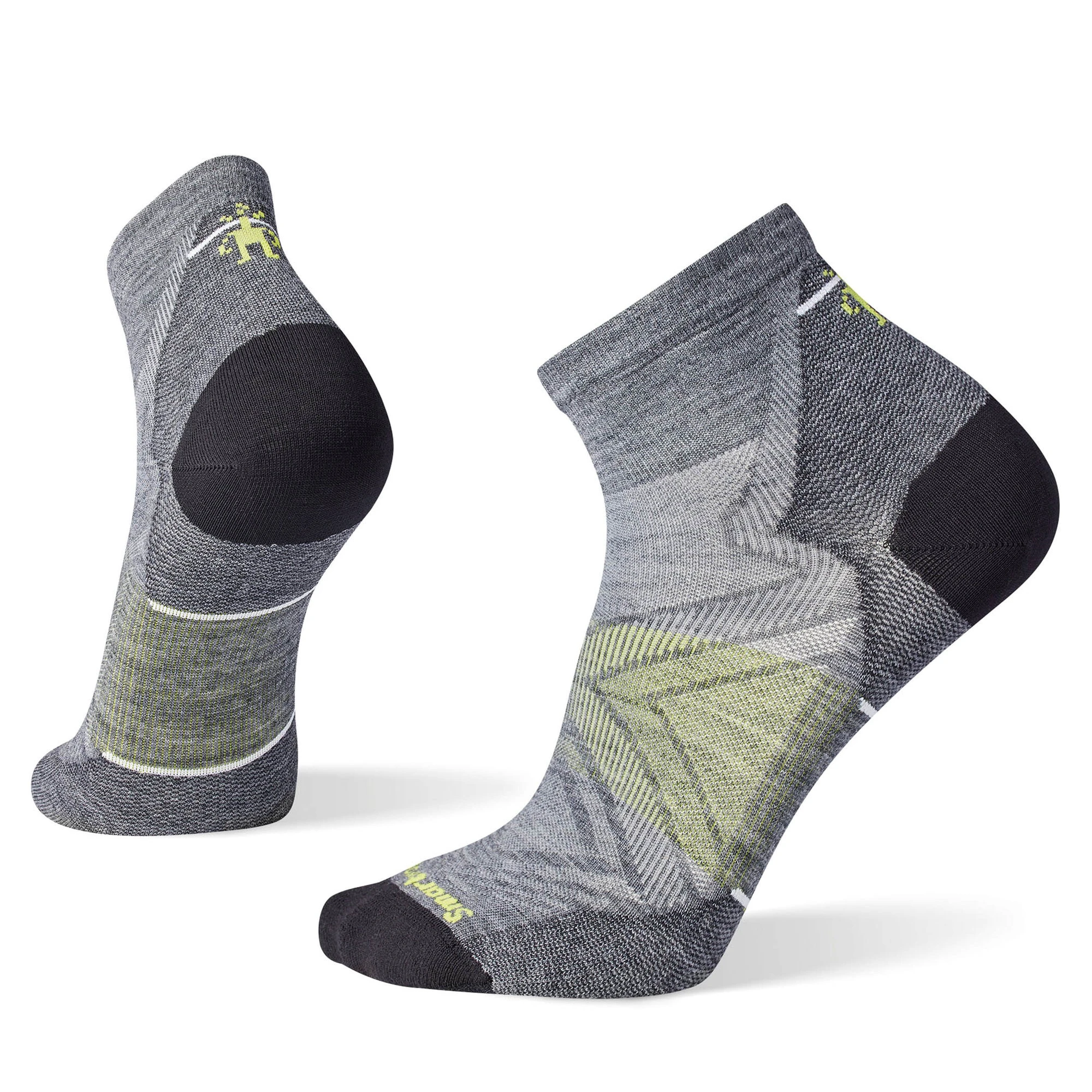1. Șosete Merino alergare Smartwool Run - gri Medium Gray | Ankle | Zero Cushion
