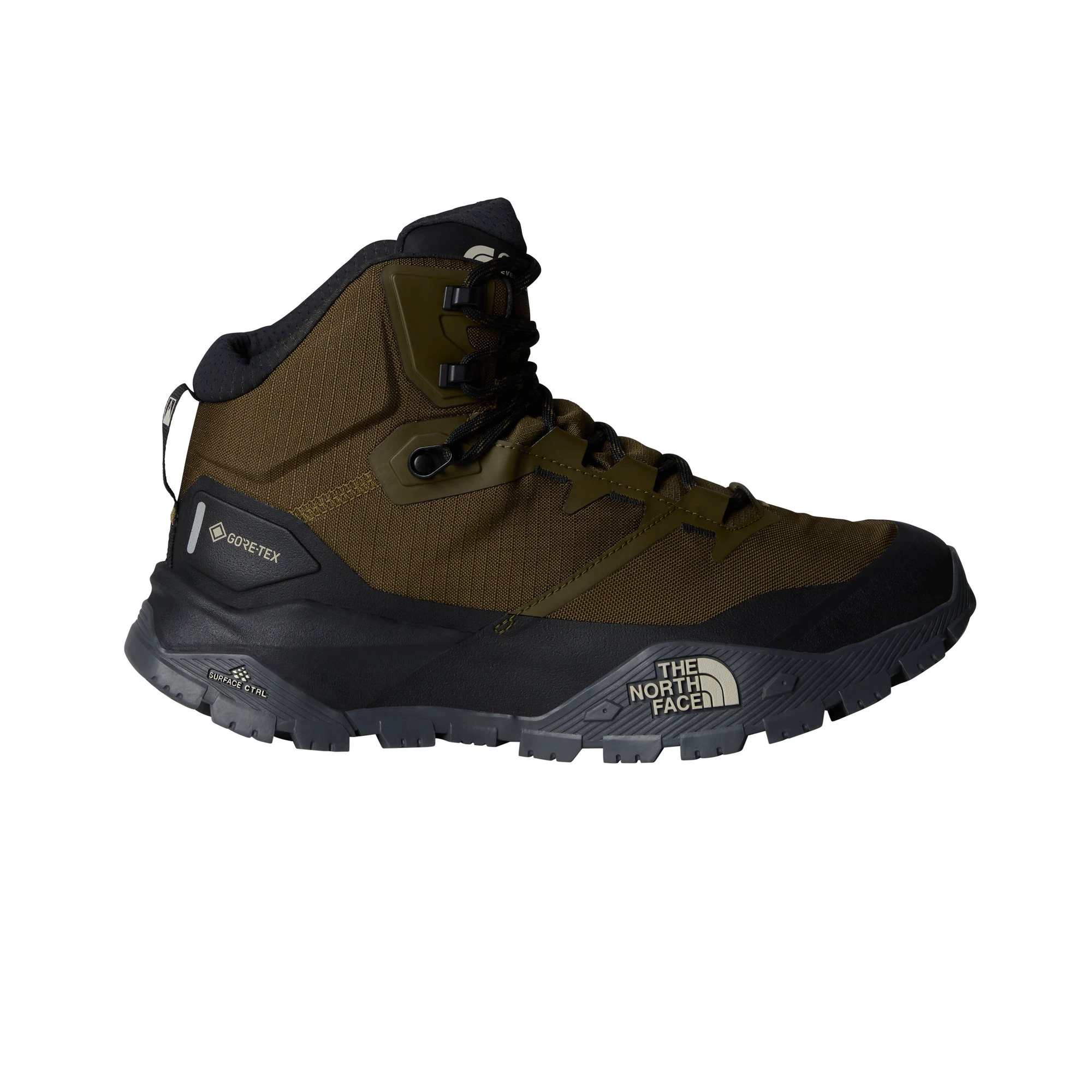 1. Ghete drumeție The North Face Offtrail Hike Mid GTX pentru bărbați - kaki Sycamore | Black | GORE-TEX impermeabil