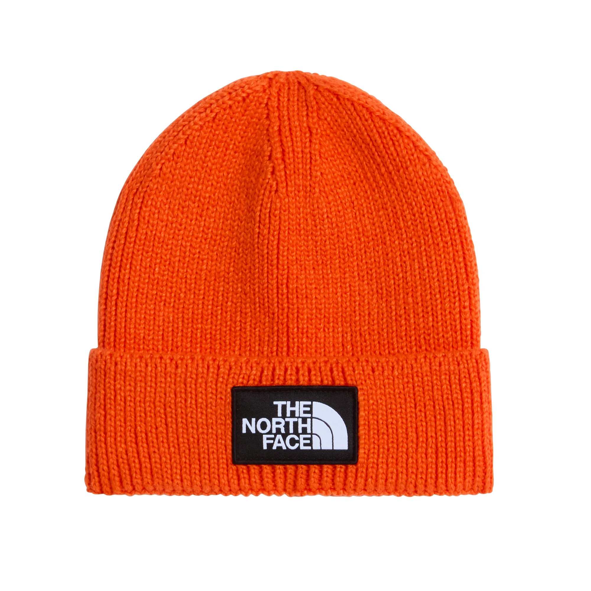 1. Căciulă The North Face Logo Box Cuffed - portocaliu Orange | material 100% reciclat