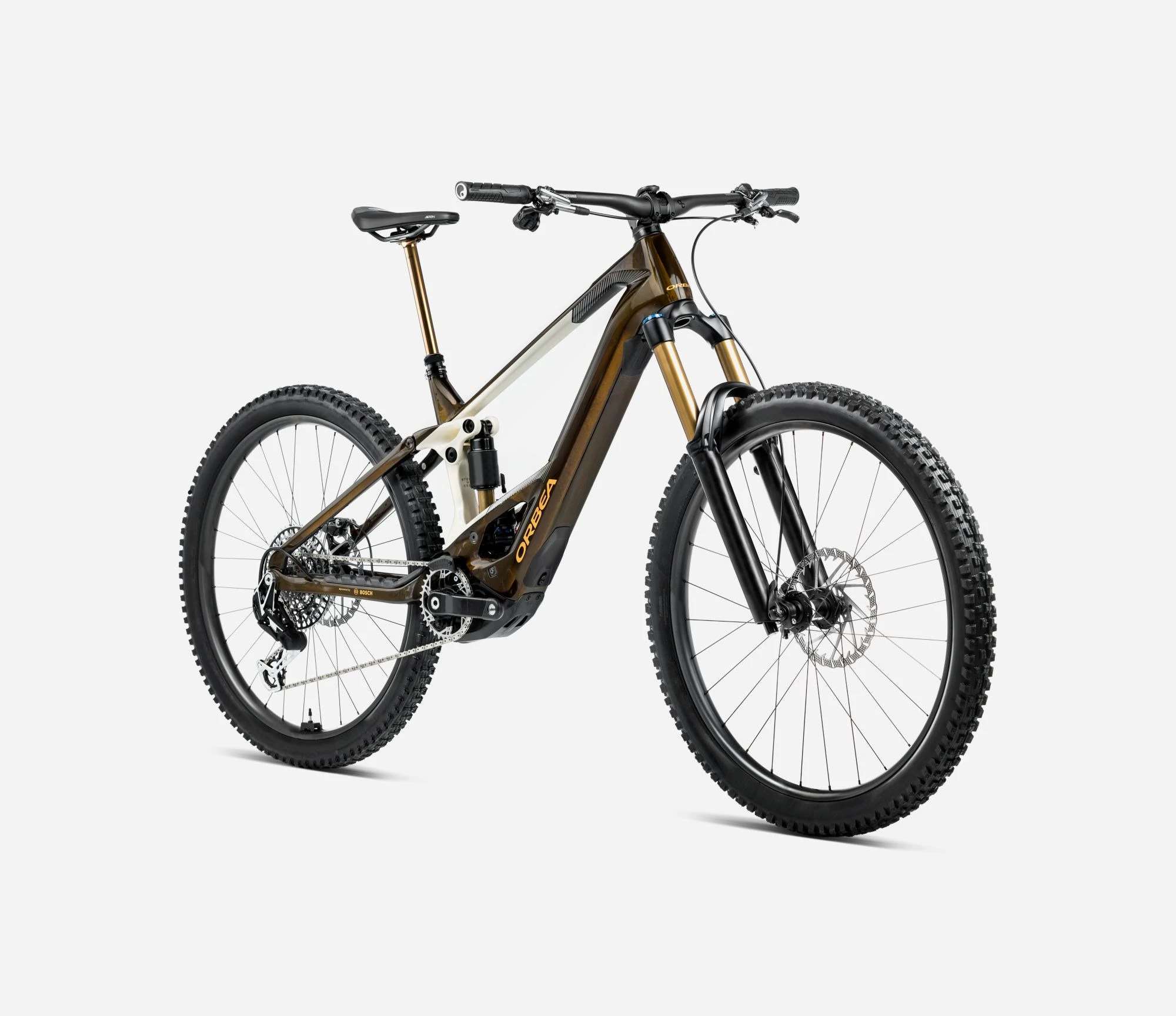 2. Bicicletă electrică eMTB Enduro Orbea WILD M-TEAM - Caramel Carbon View (Gloss) | Cream White (Matt)