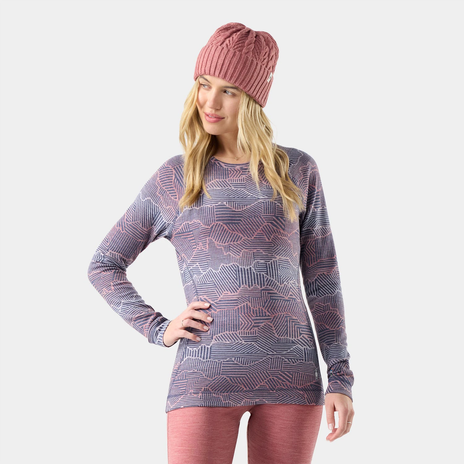 Bluză de corp Smartwool Classic Thermal Merino Base Layer Crew - damă - Nightfall Linear Peaks - 250976