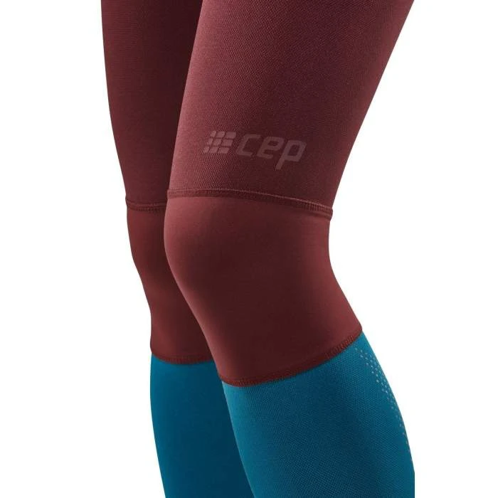 5. CEP - colanti de alergare - Run compression Tights 3.0 W - Rosu Inchis I Petrol