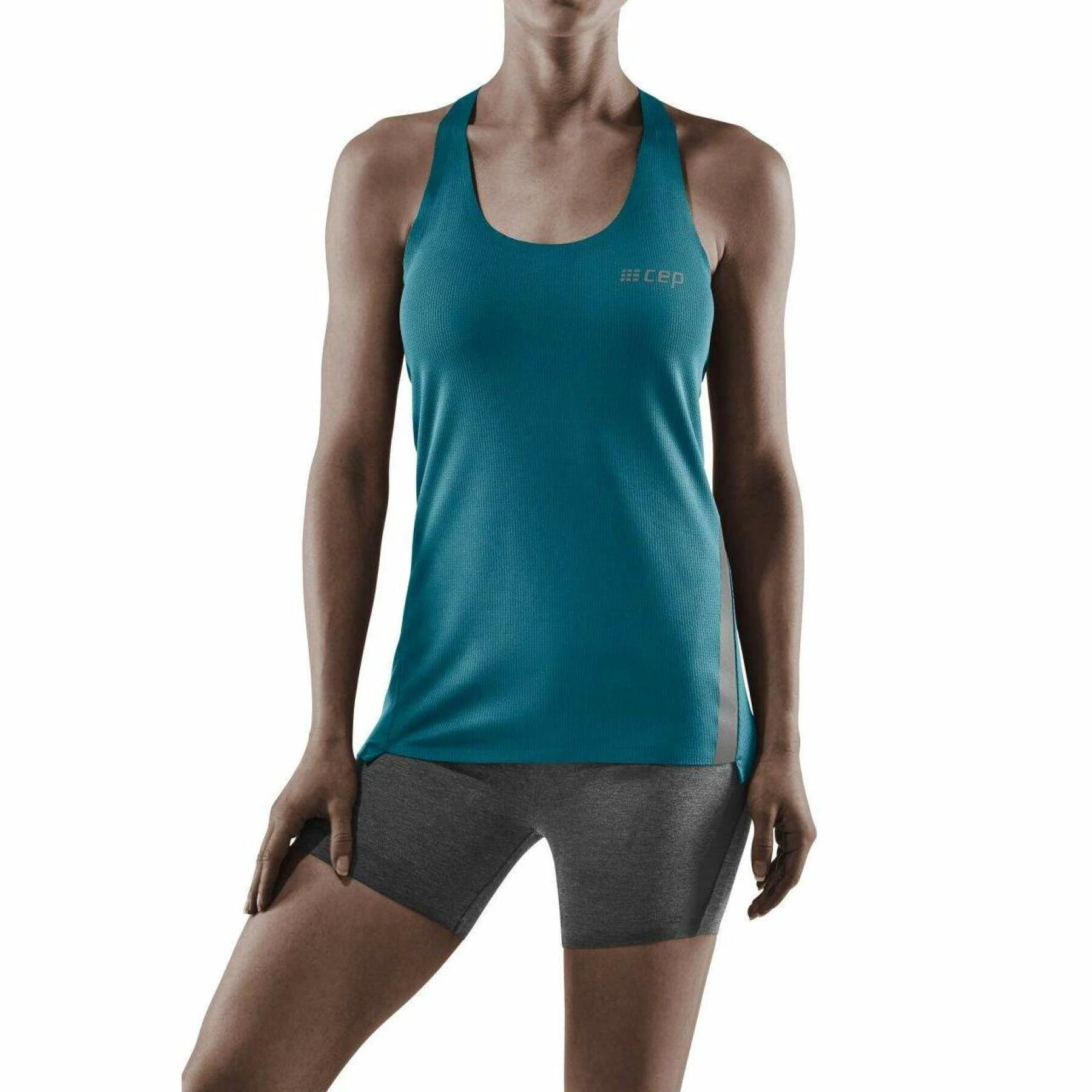 1. CEP - maiou pentru alergare - Training Tank top W - albastru | petrol