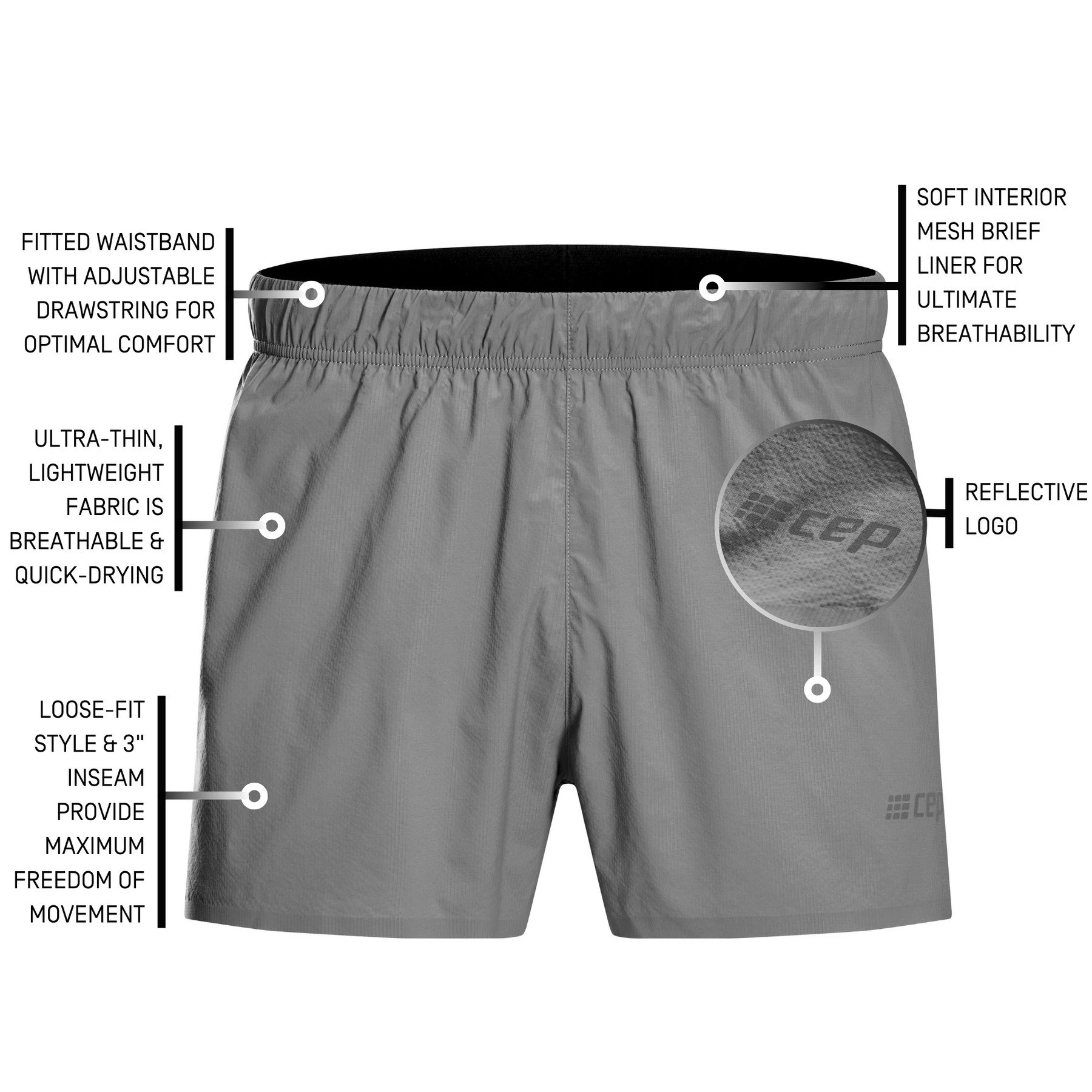 3. CEP - pantaloni scurti - Loose Fit Shorts - grey