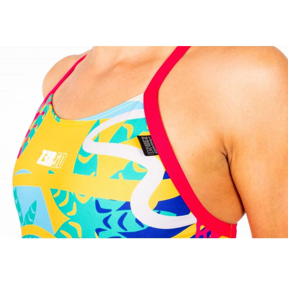 6. Z3R0D - Costum baie intreg femei one piece - rosu galben albastru Expressive Resort